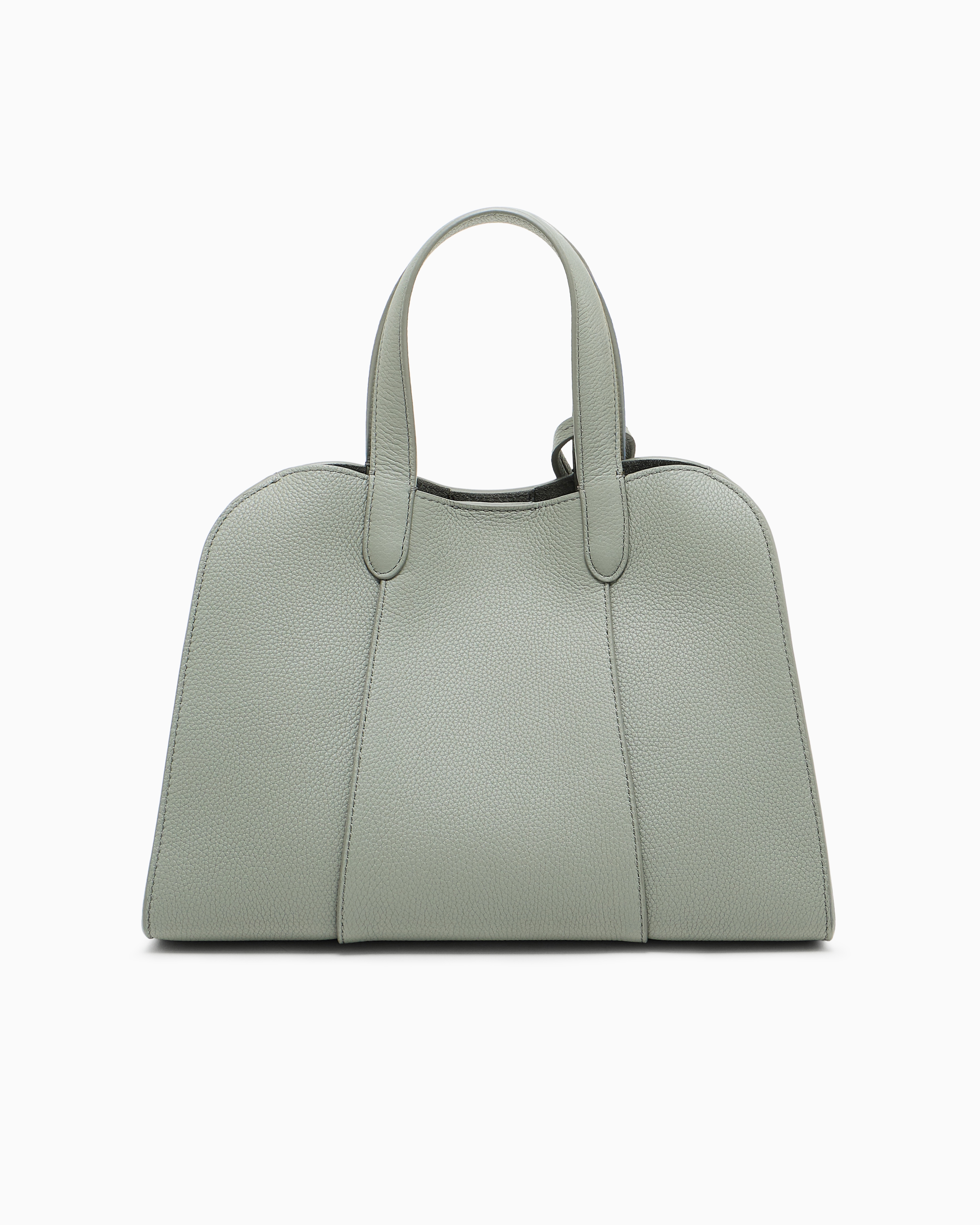 Giorgio Armani Small Tote Bag In Pebbled Leather In Green
