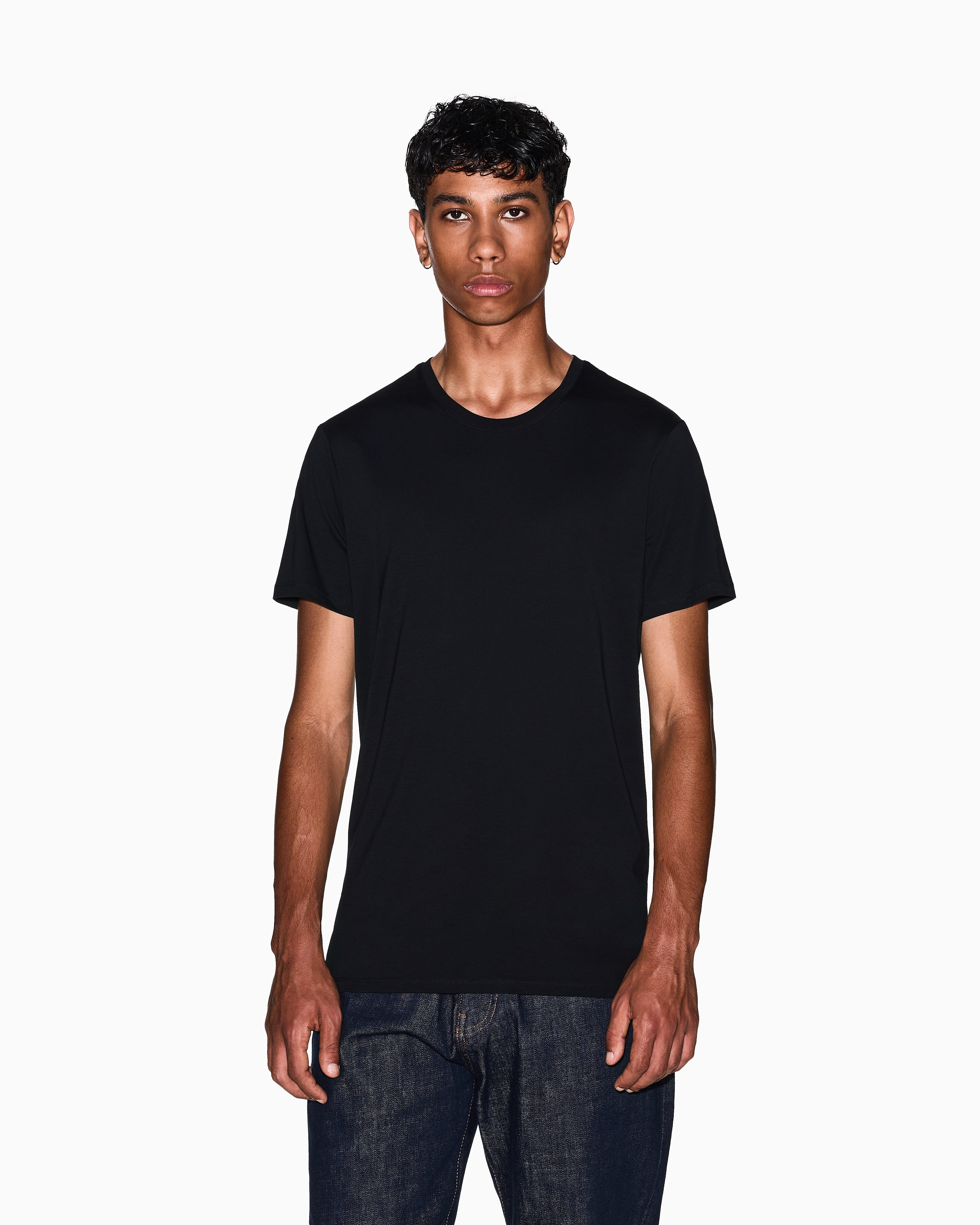 GIORGIO ARMANI 8NST52SJP4ZUB098 関税送料込 Slim fit Pima cotton T-shirt | Armani Exchange