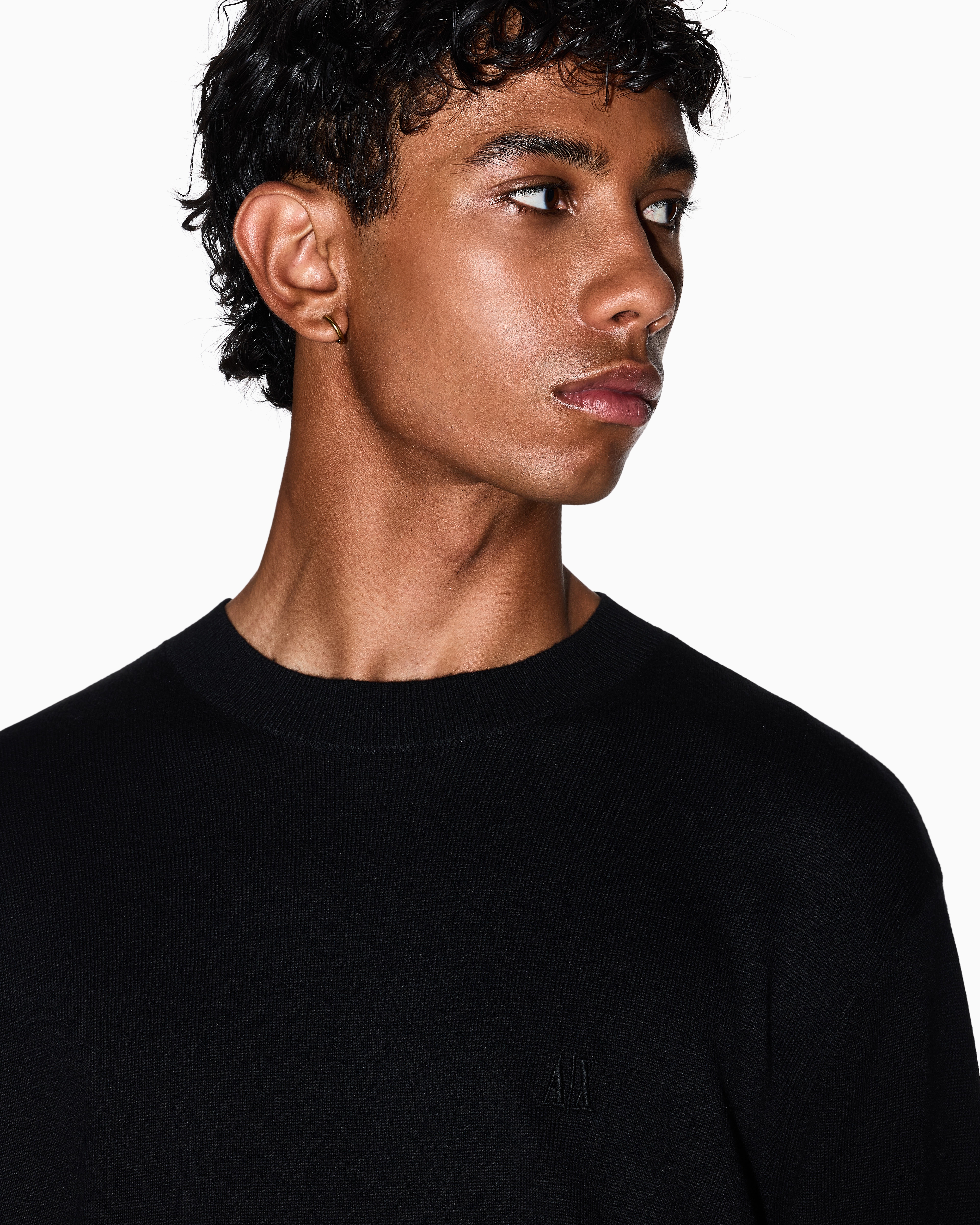 Cotton Blend Crew Neck Sweater