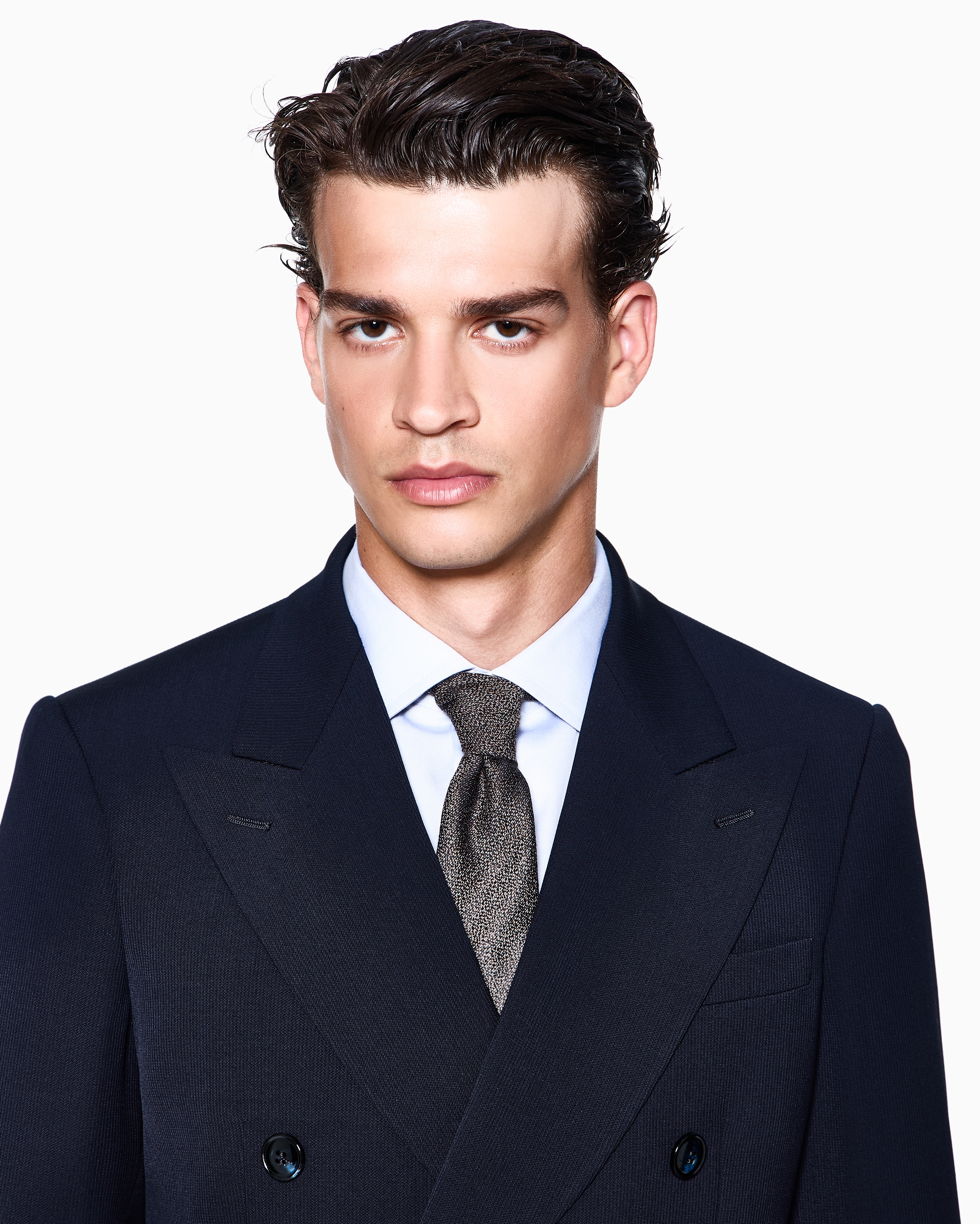 Giorgio Armani Cravate En Soie Et Cachemire Jacquard In Green