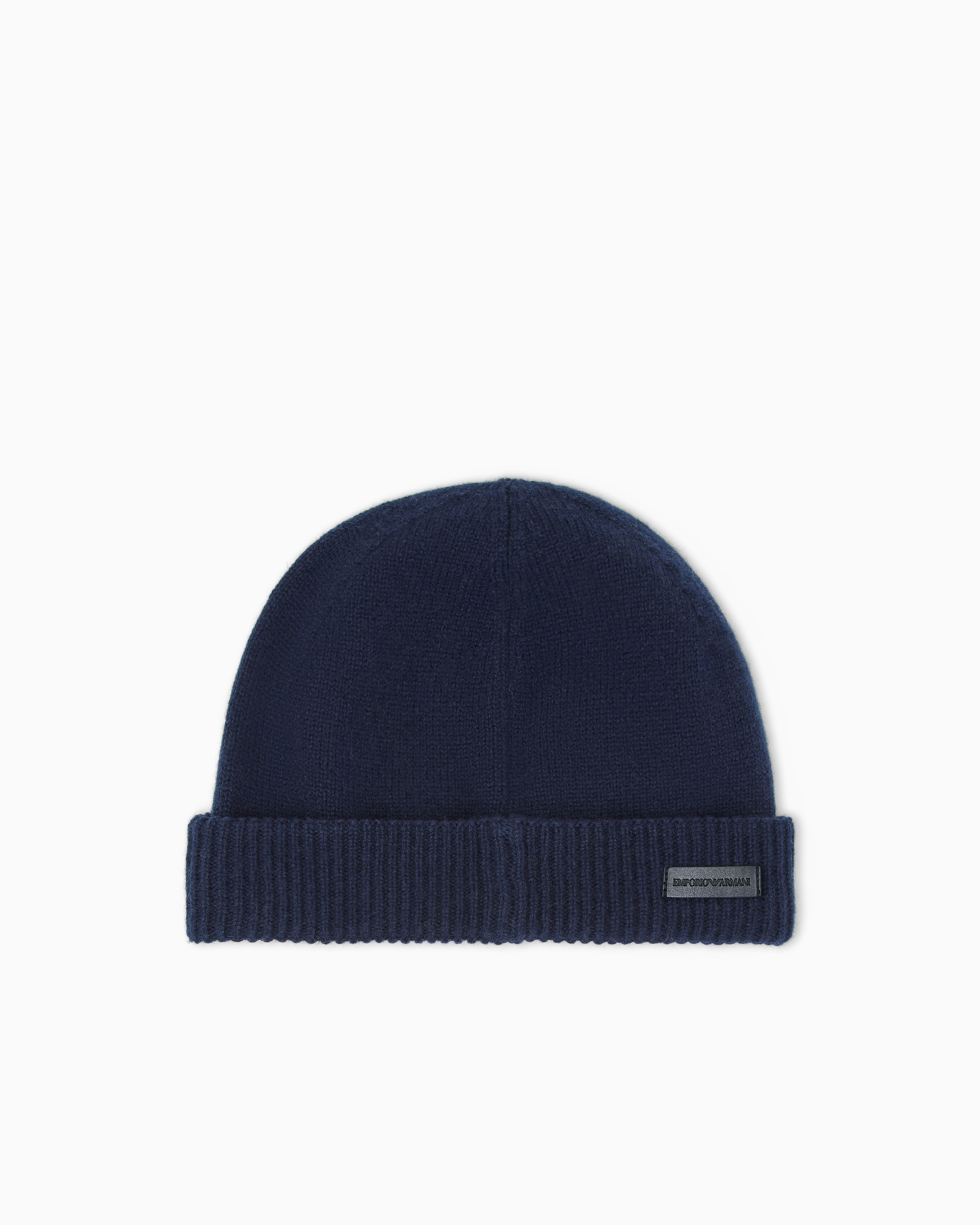 Emporio Armani - Pure cashmere beanie, Man, Navy Blue, Size: