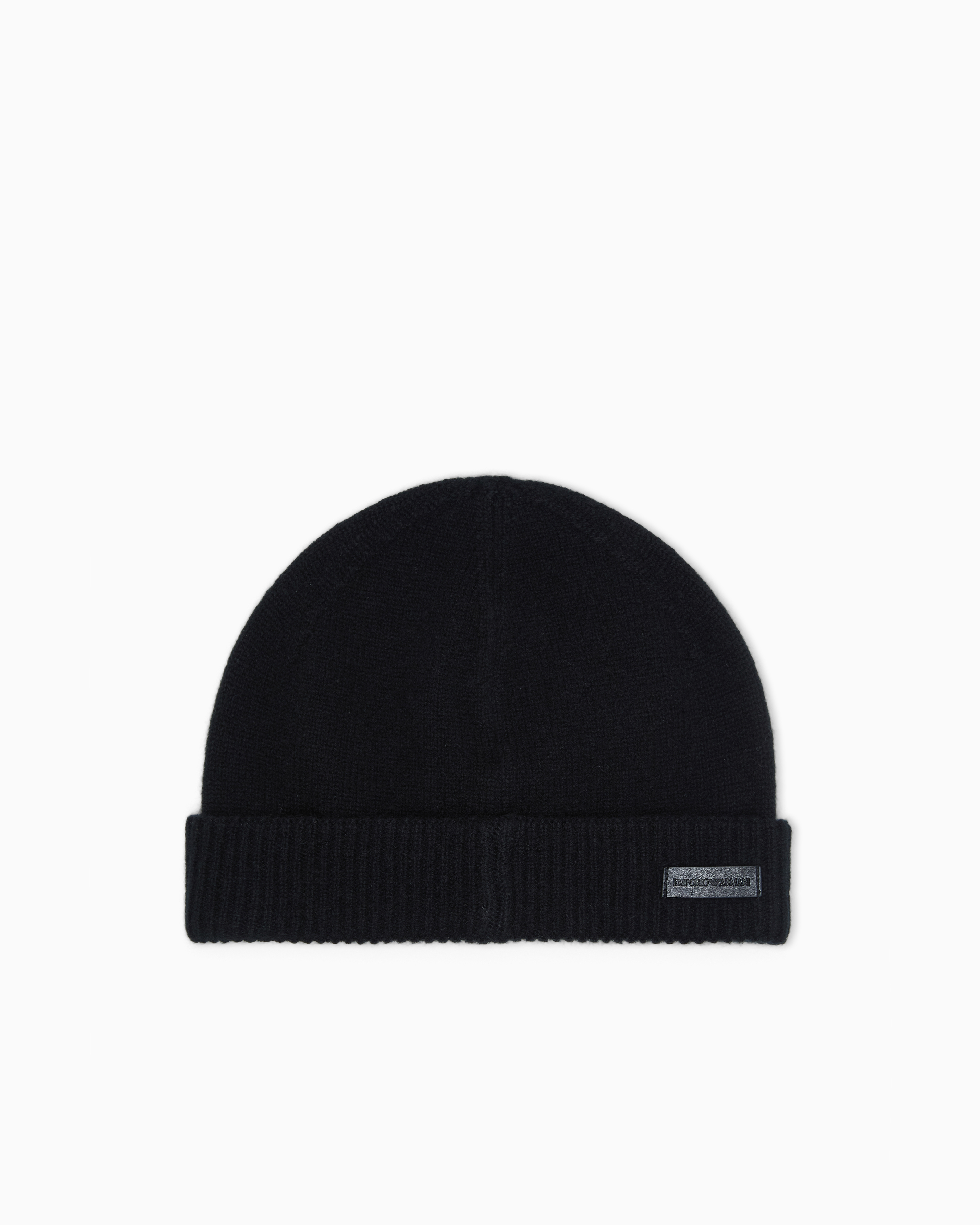 Emporio Armani - Pure cashmere beanie, Man, Black, Size: