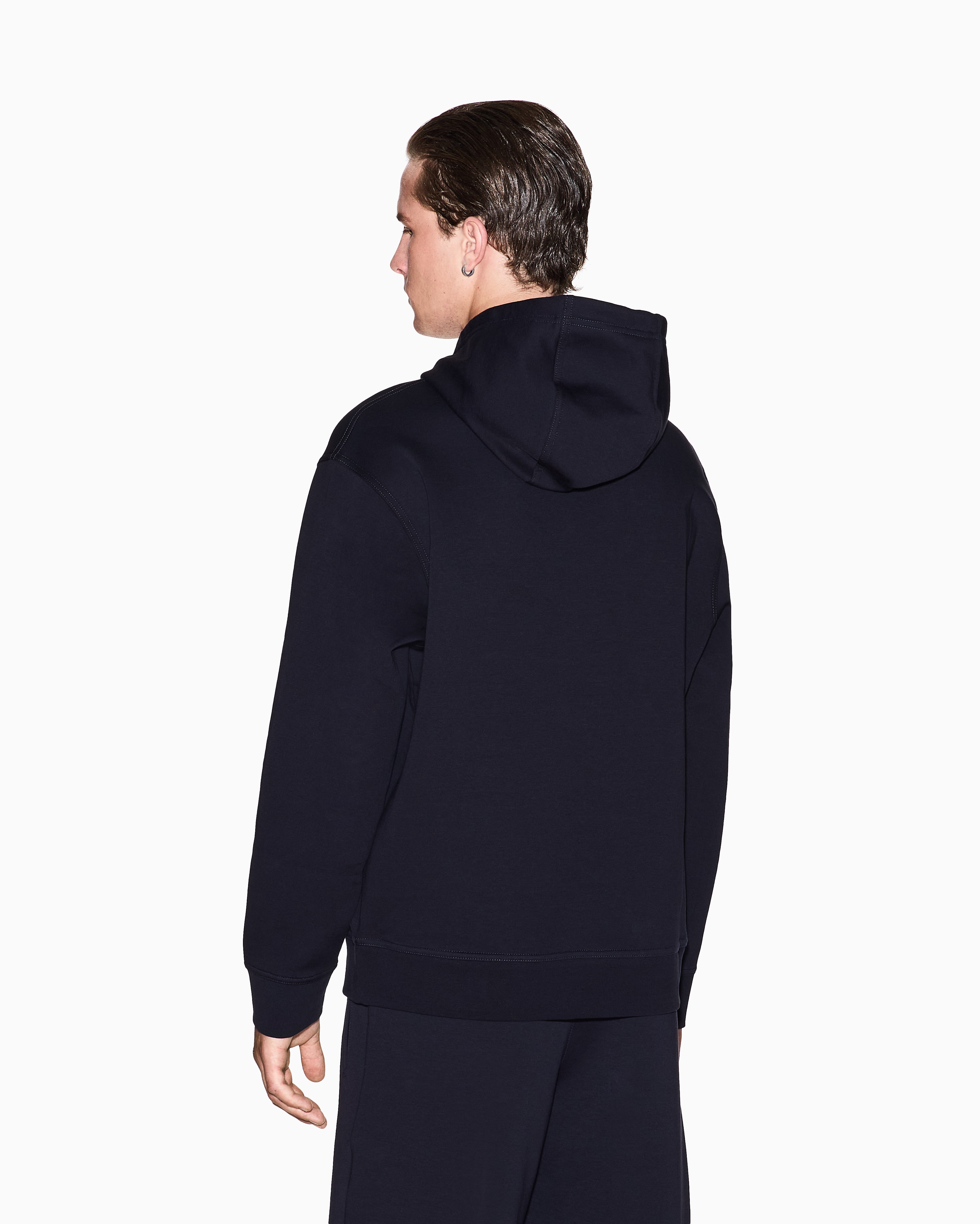 Armani Exchange - Hoodie with embroidered logo, Man, Navy Blue, Size: