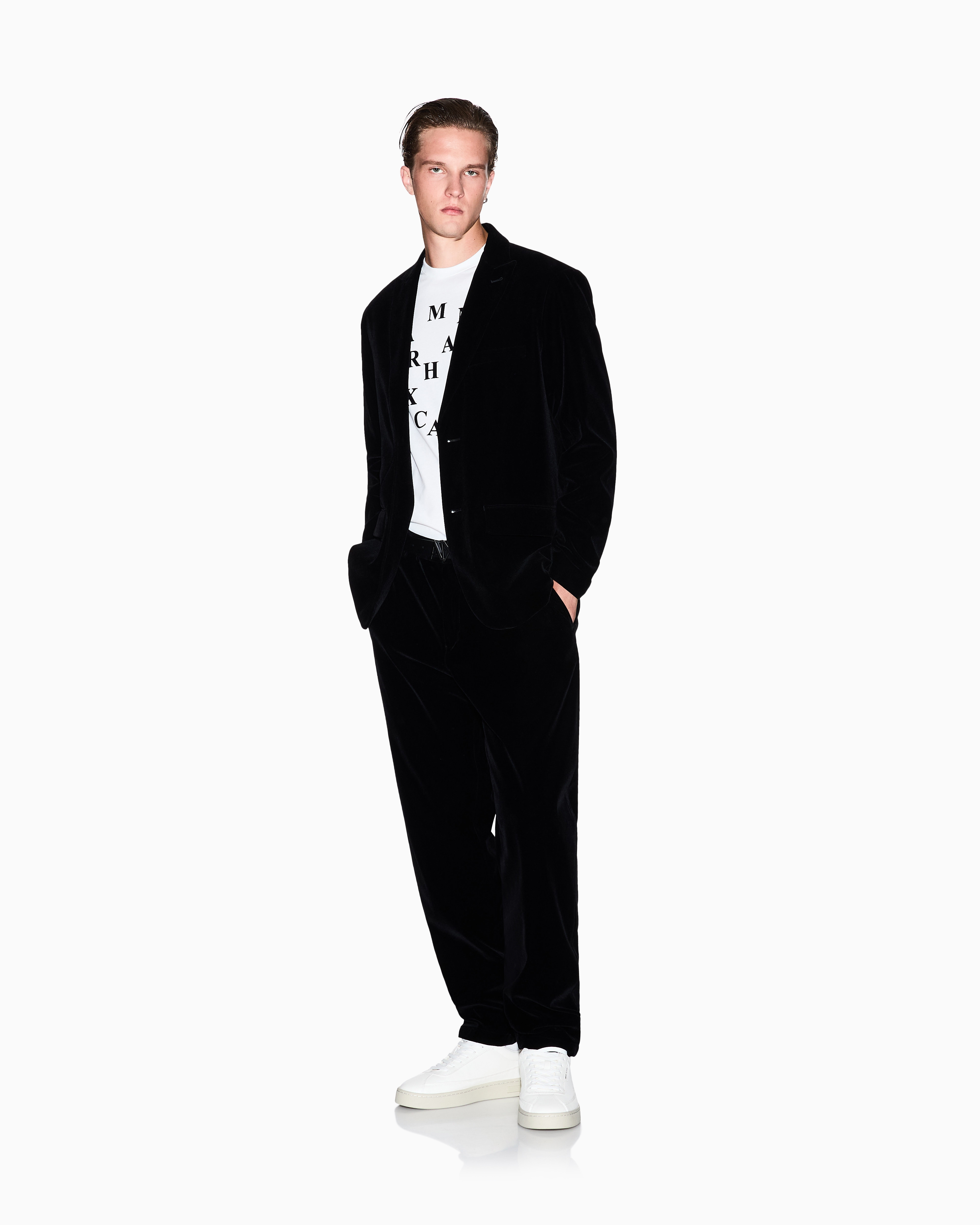 Velour chino trousers