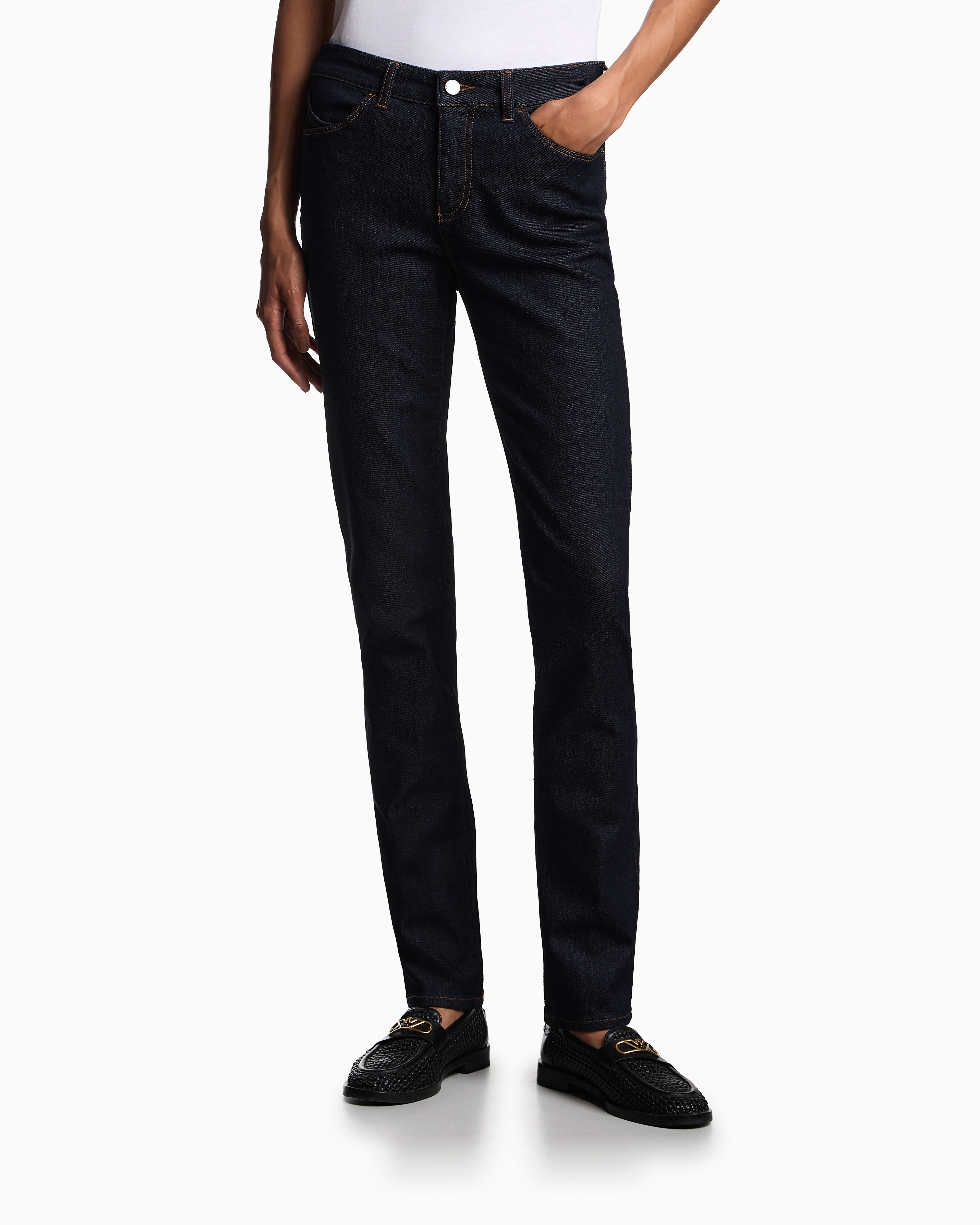 デニム・ジーパン EMPORIO ARMANI Women Denim Pants 3R2J18 2DZ4Z 0005 Black J18 high-rise skinny-leg jeans in comfort mercerised denim