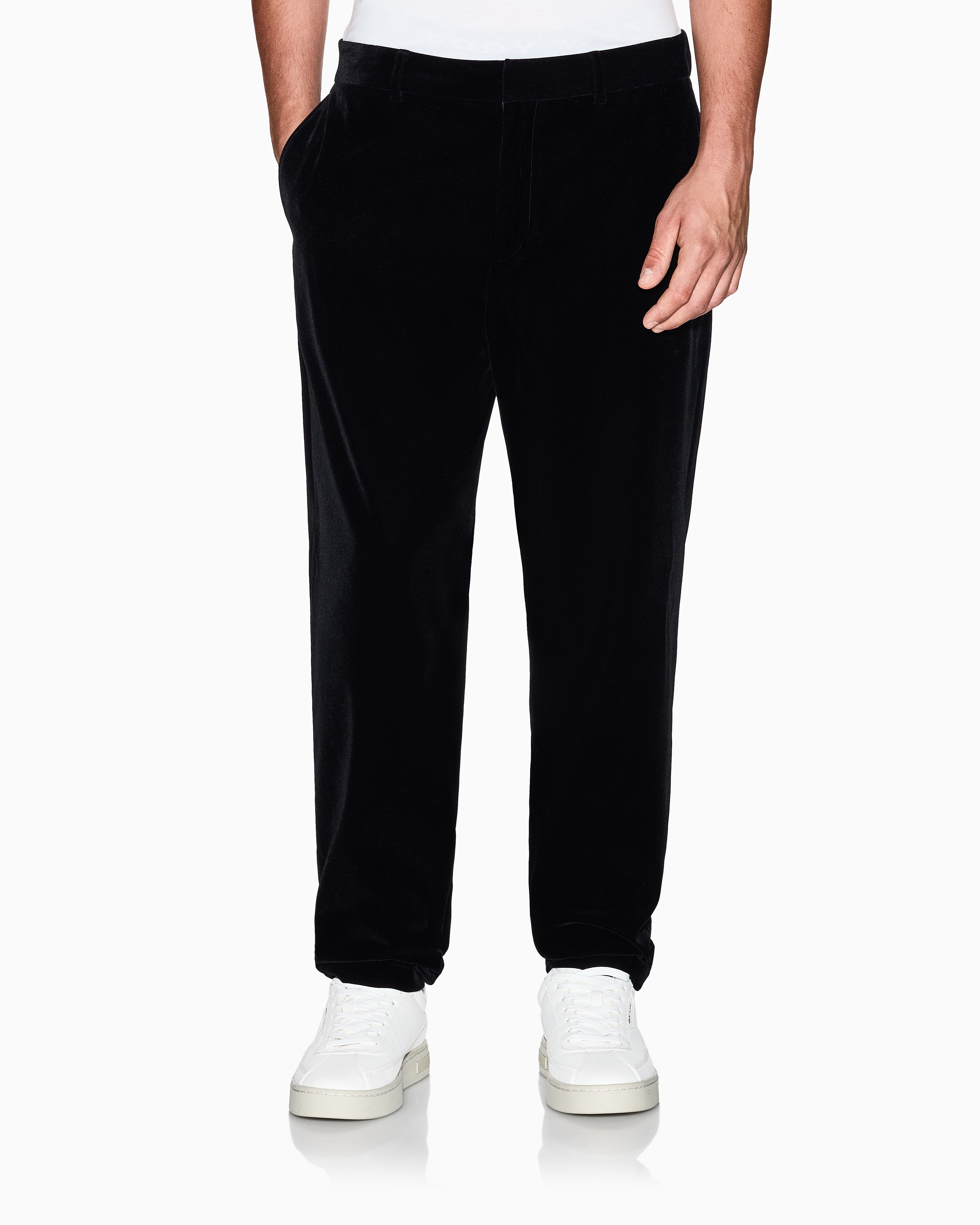 Velour chino trousers