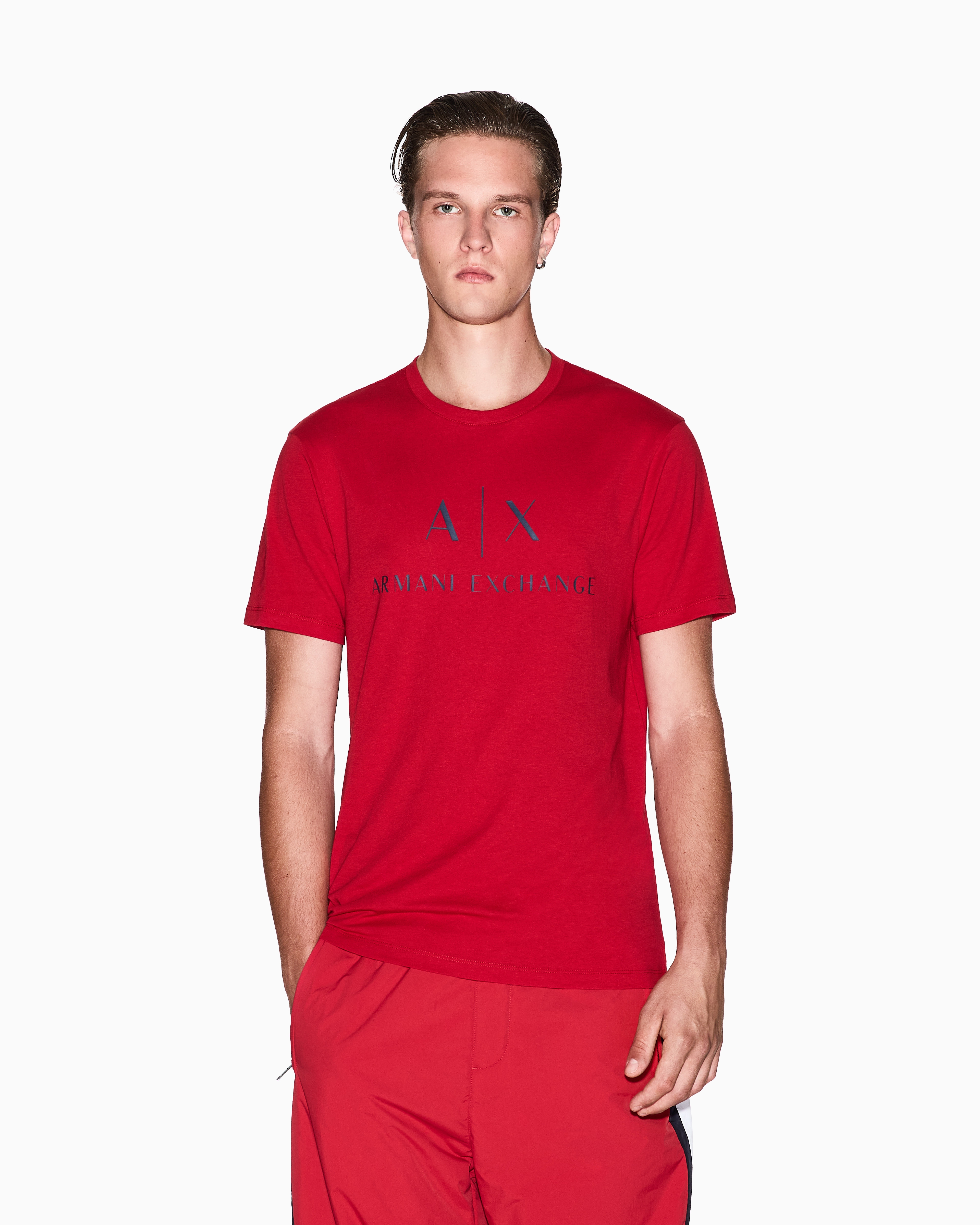 Slim fit jersey T-shirt with logo | Armani Exchange