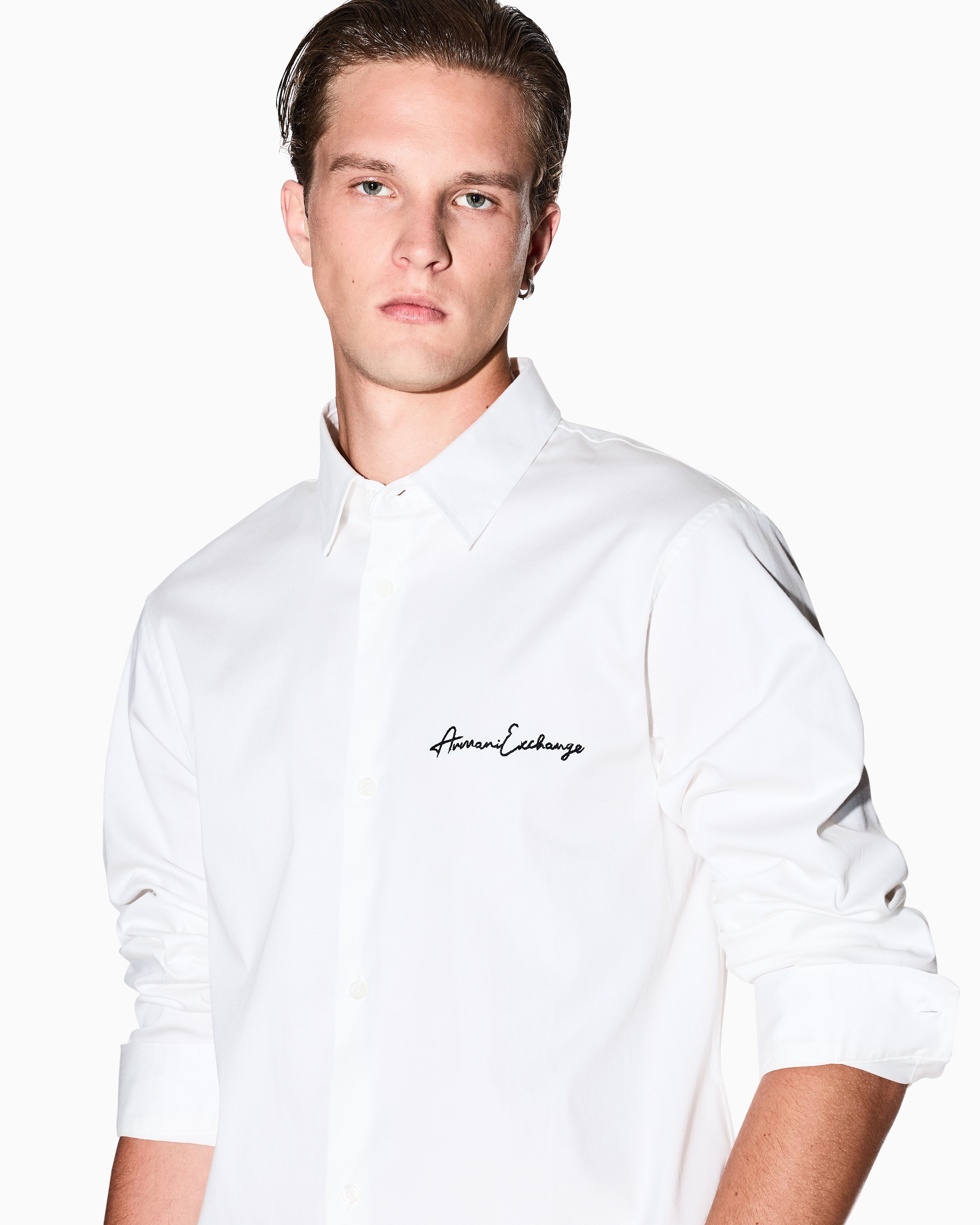 （専用）EMPORIO ARMANI 12A  150 白シャツ Silk satin shirt | Emporio Armani