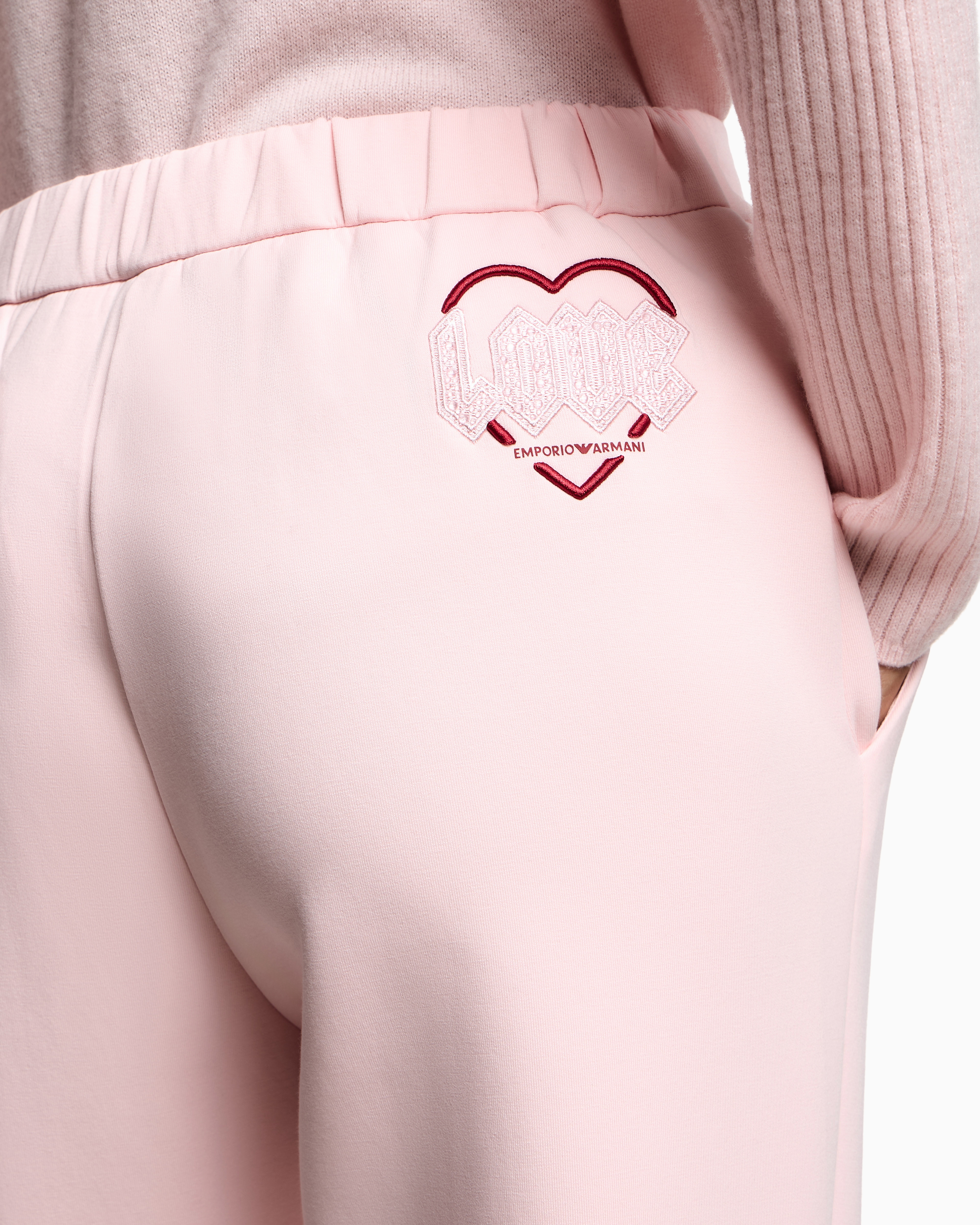 パンツ EMPORIO ARMANI Woman Pants Blush Pink EW000179TE10521 U4134 ASV Valentine's Day capsule collection double-jersey