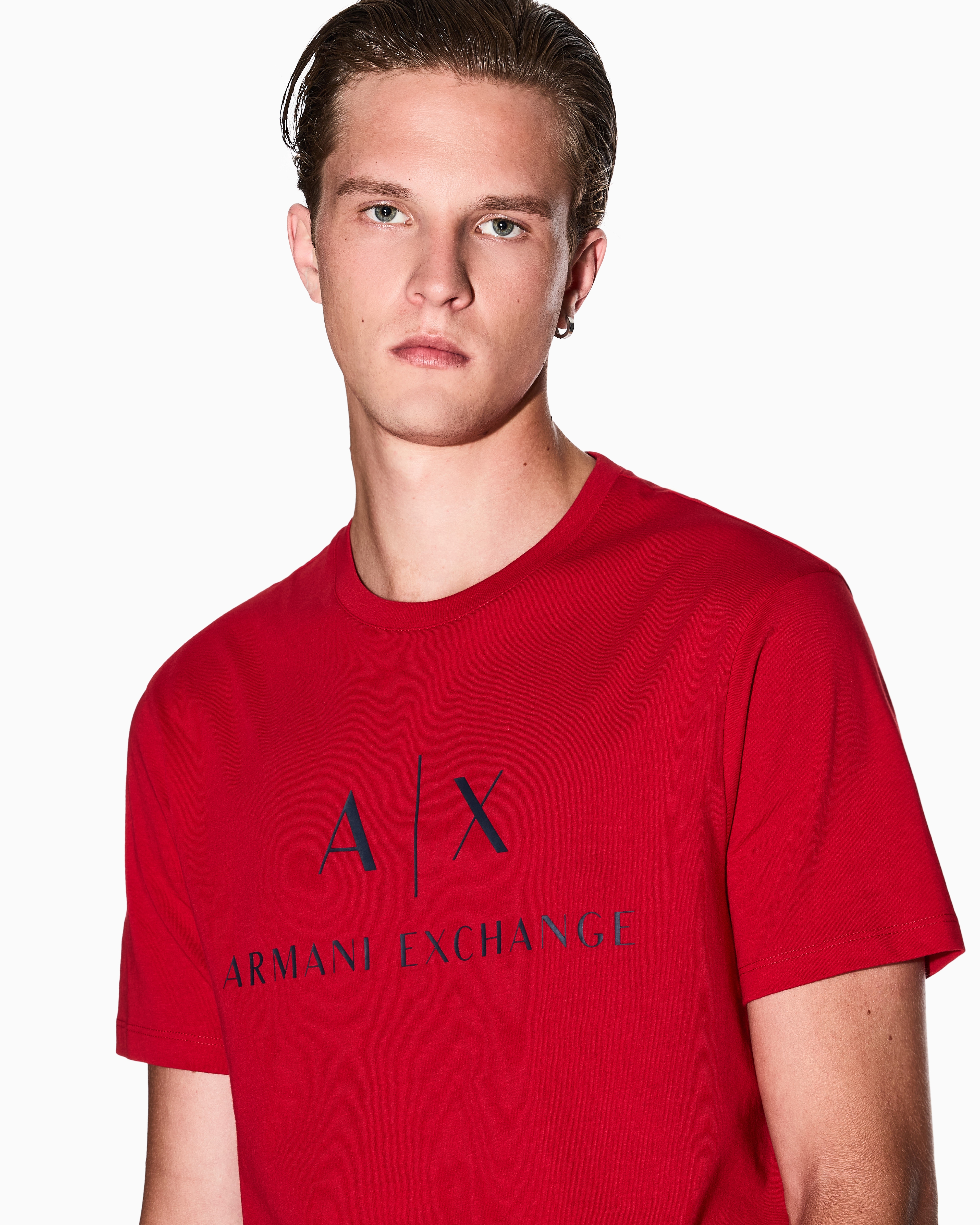 Tシャツ・カットソー ARMANI EXCHANGE Men T-shirt Red 8NZT72Z8H4Z 14AQ Armani Exchange Men's Small Ax Logo T-Shirt - Red | TheHut.com