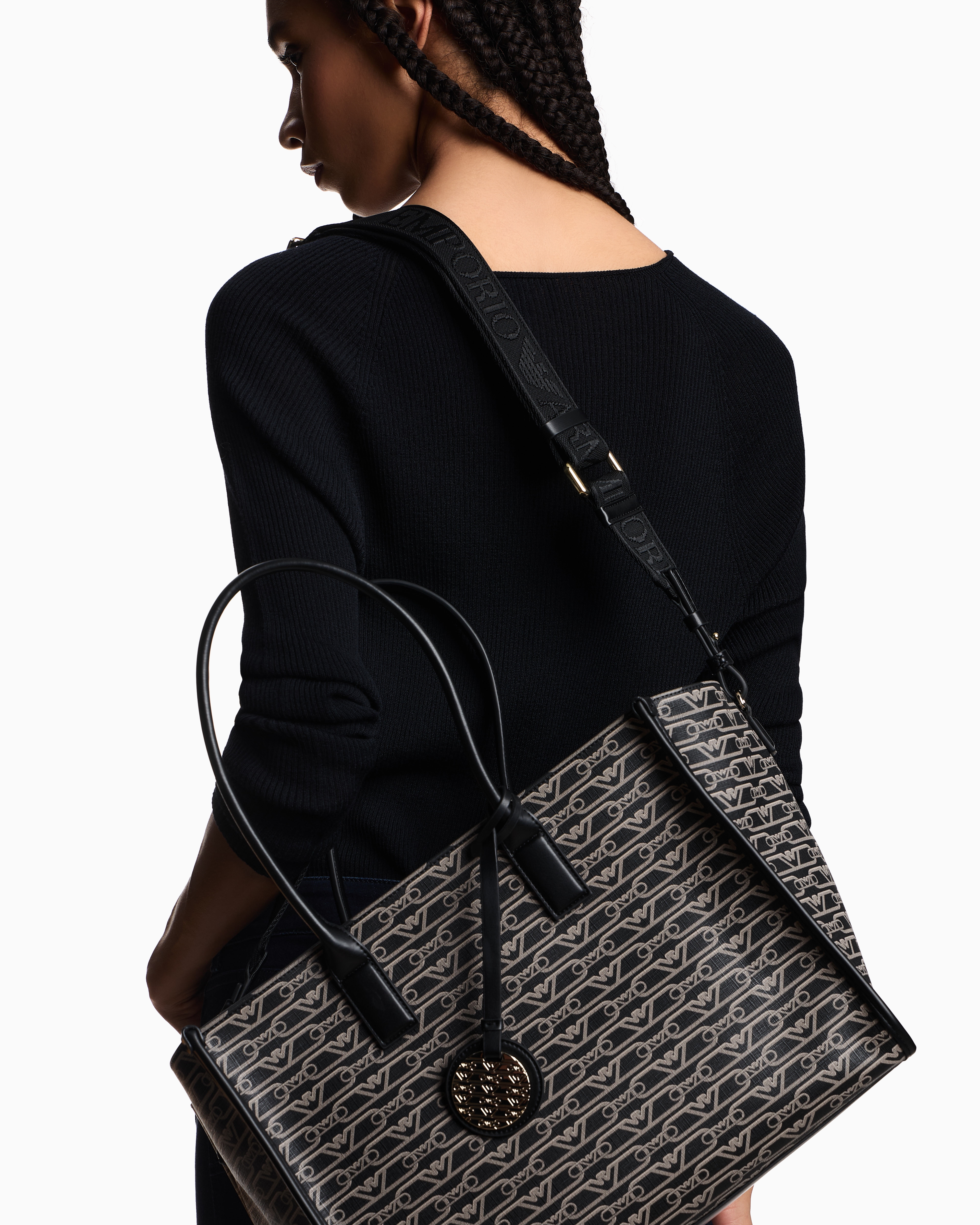 EMPORIO ARMANI☆オールオーバーモノグラム ショッパーバッグ♪ エンポリオ アルマーニ】ショッパー オールオーバーモノグラム