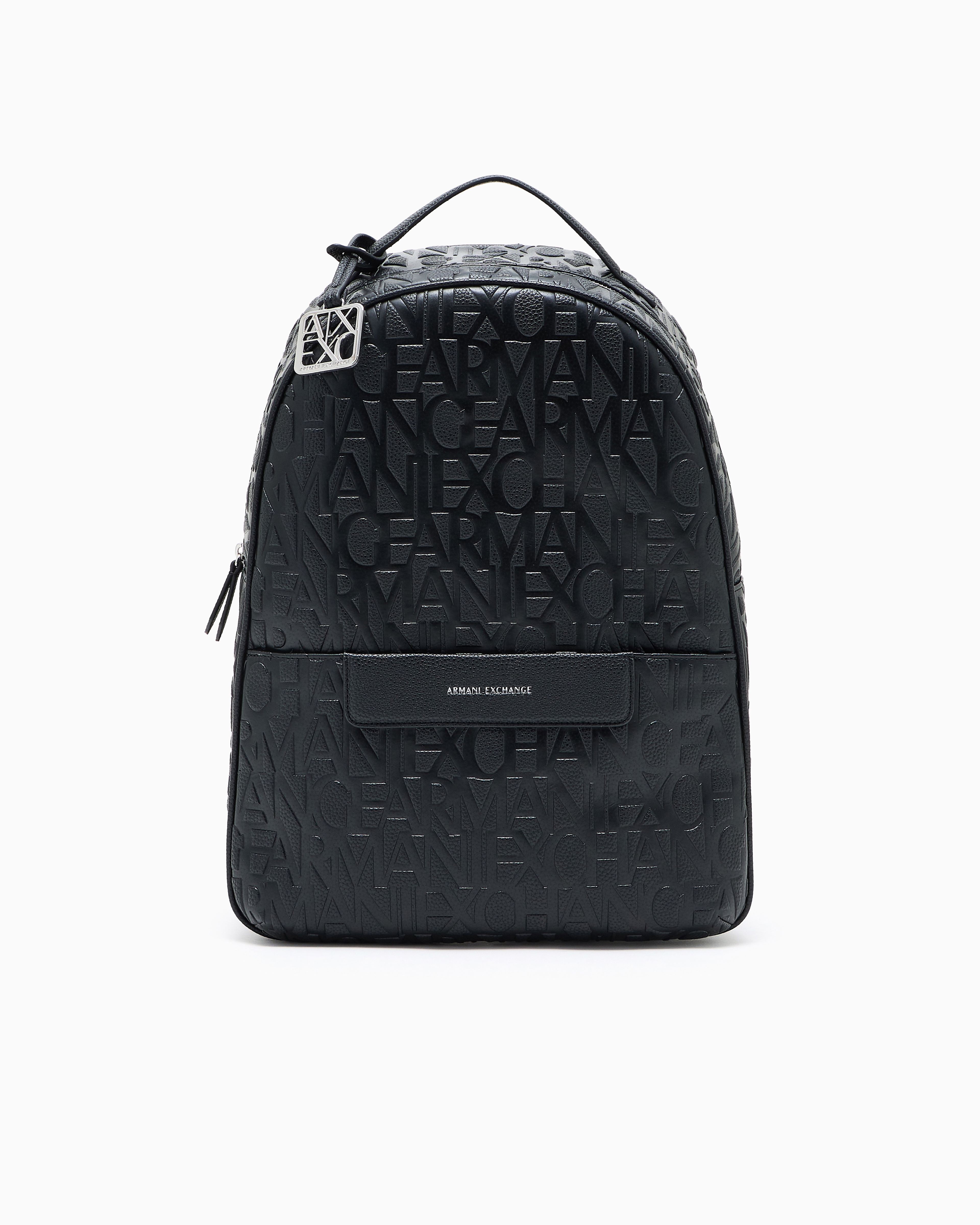 Armani Exchange - Backpack with allover logo, Woman, Black, Size: TU