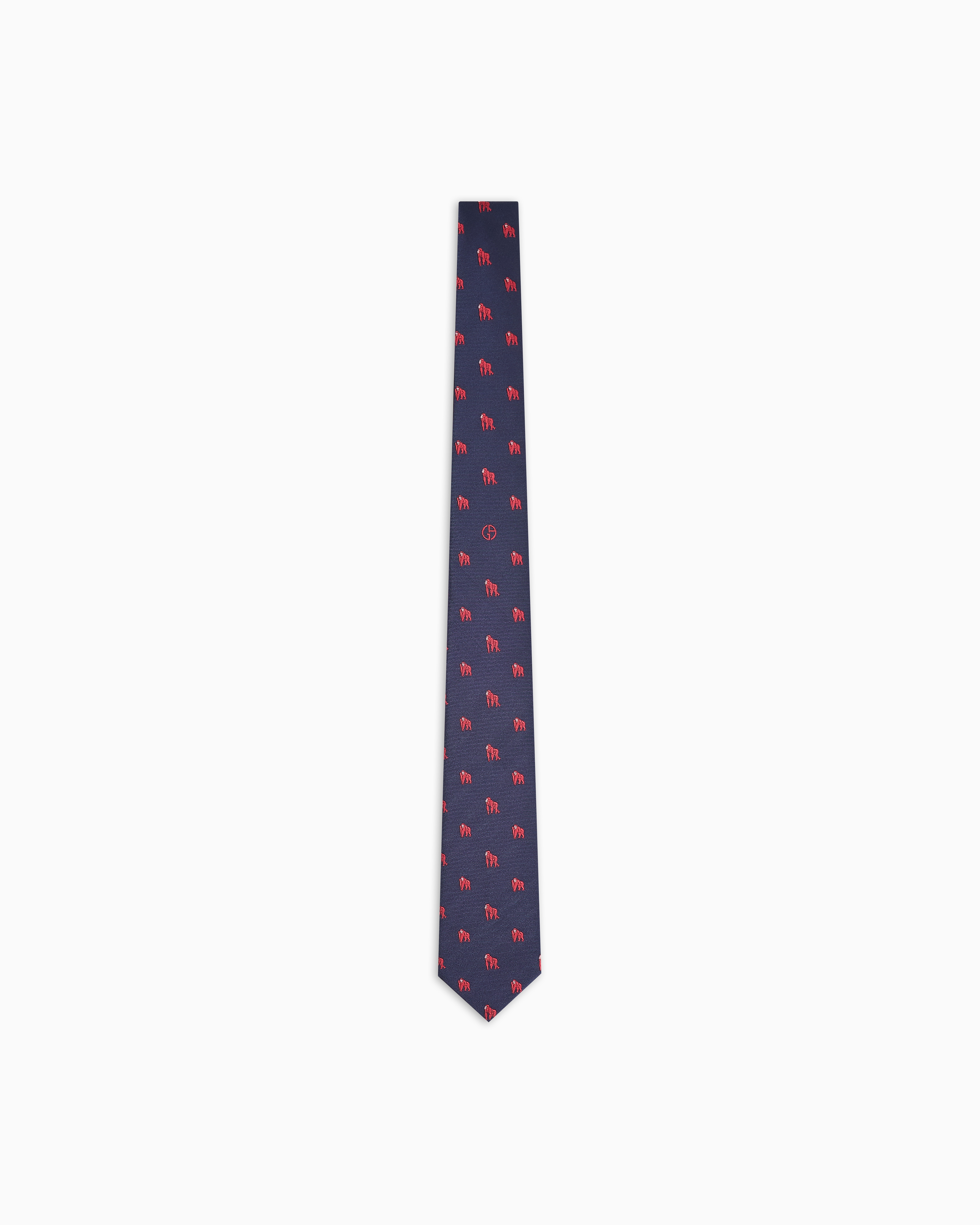 Giorgio Armani Jacquard Silk Tie In Blue