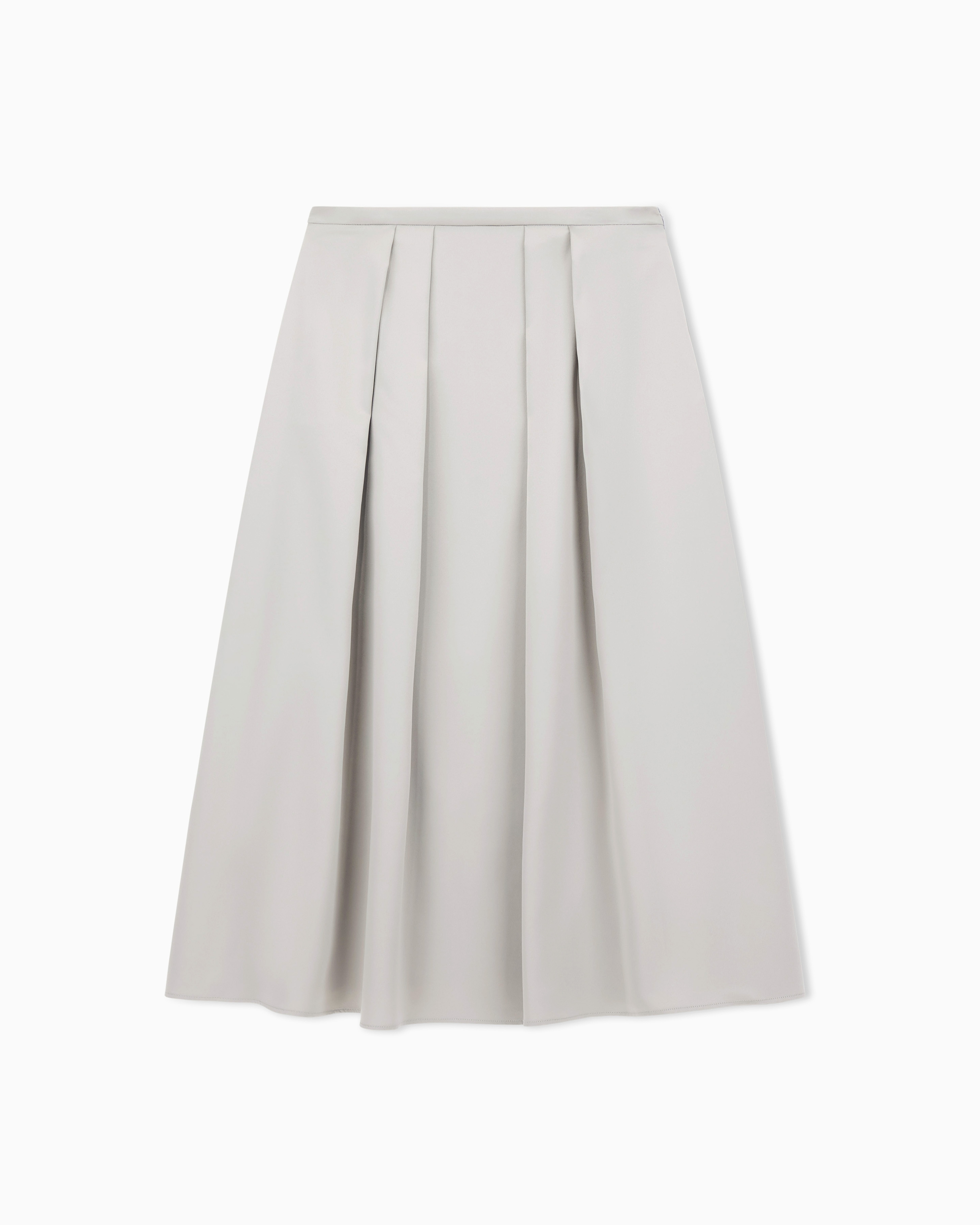 Emporio Armani - Valentine’s Day capsule collection satin crêpe pleated skirt, Woman, Grey, Size: