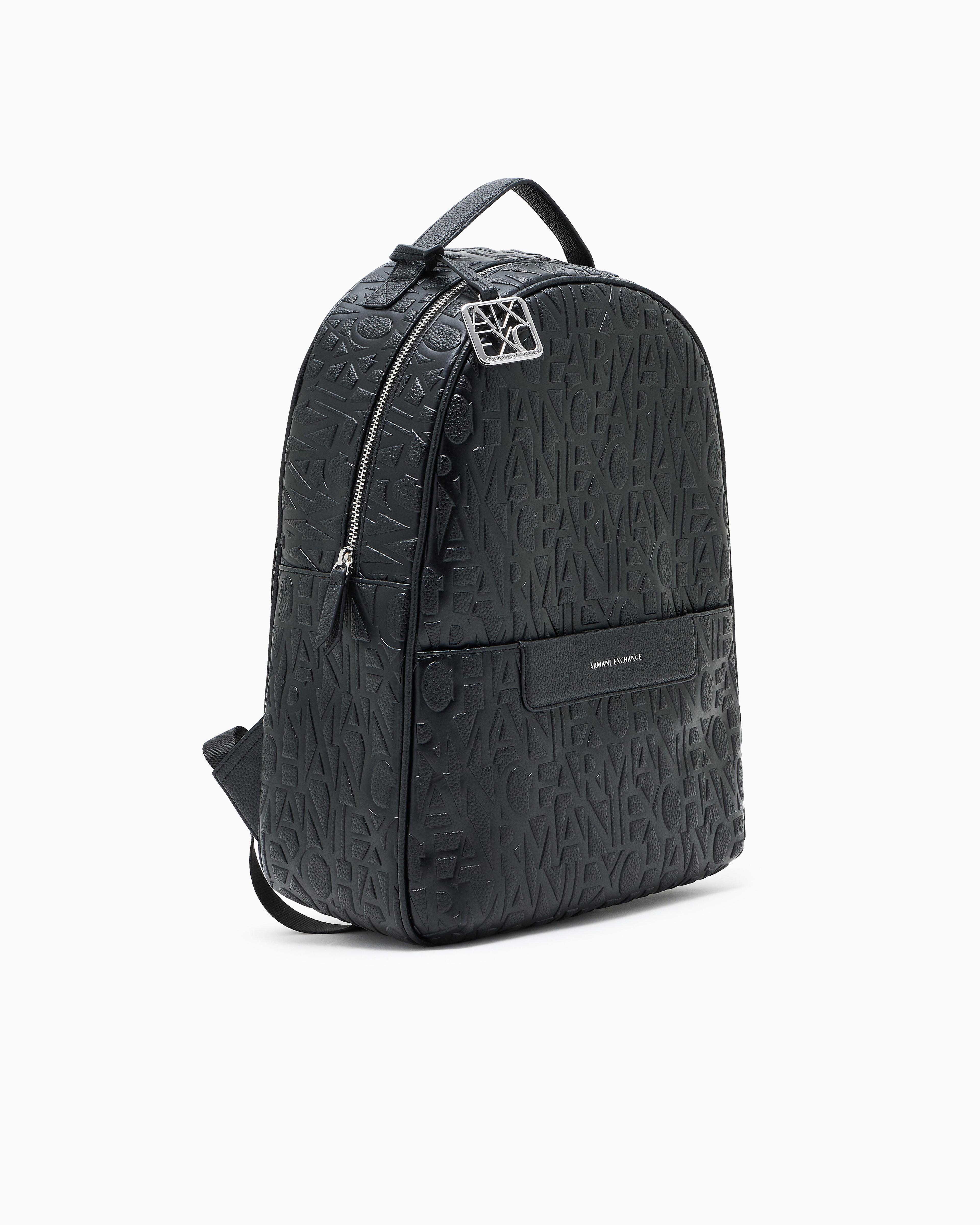 Armani Exchange - Backpack with allover logo, Woman, Black, Size: TU