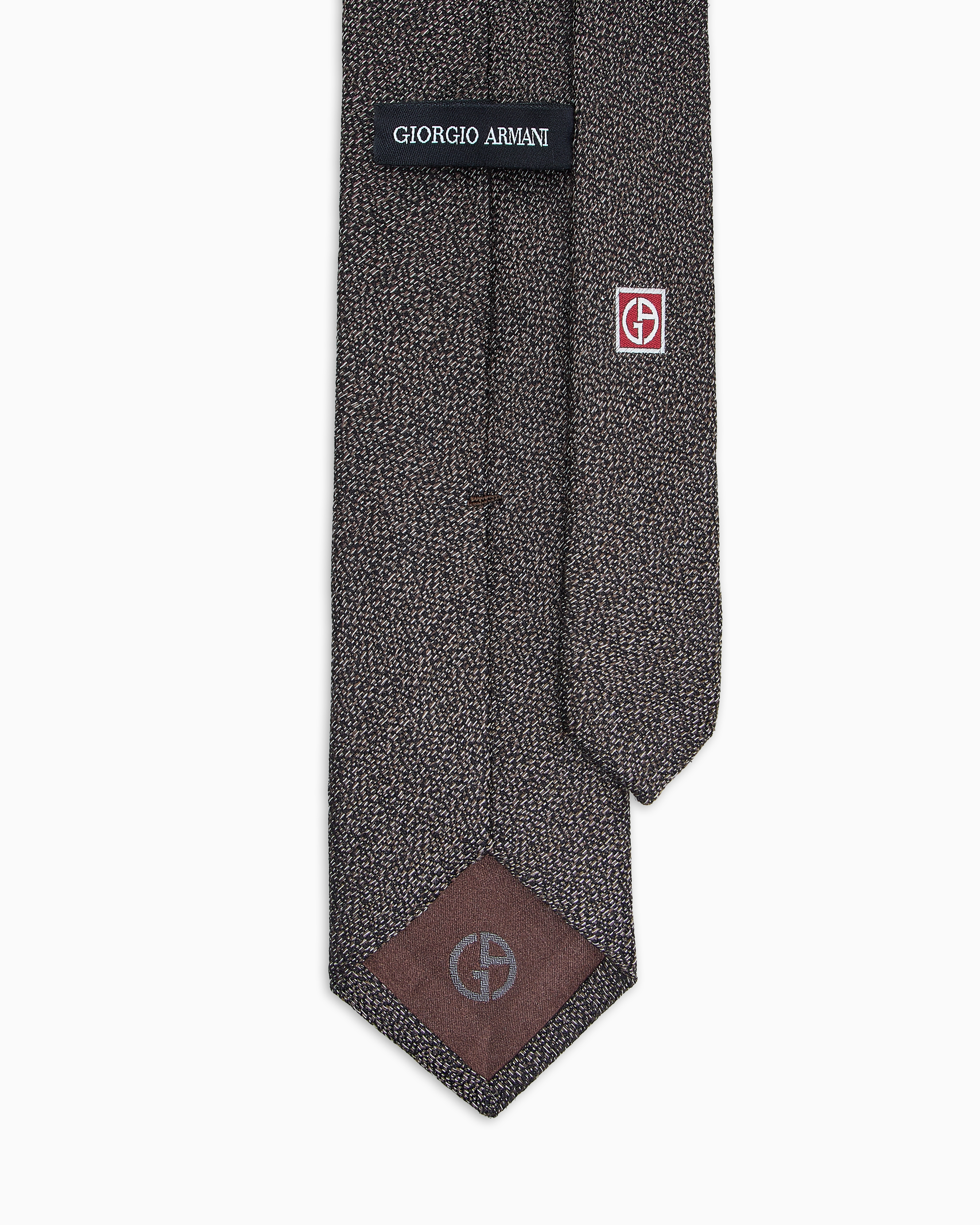 Giorgio Armani Cravate En Soie Et Cachemire Jacquard In Green