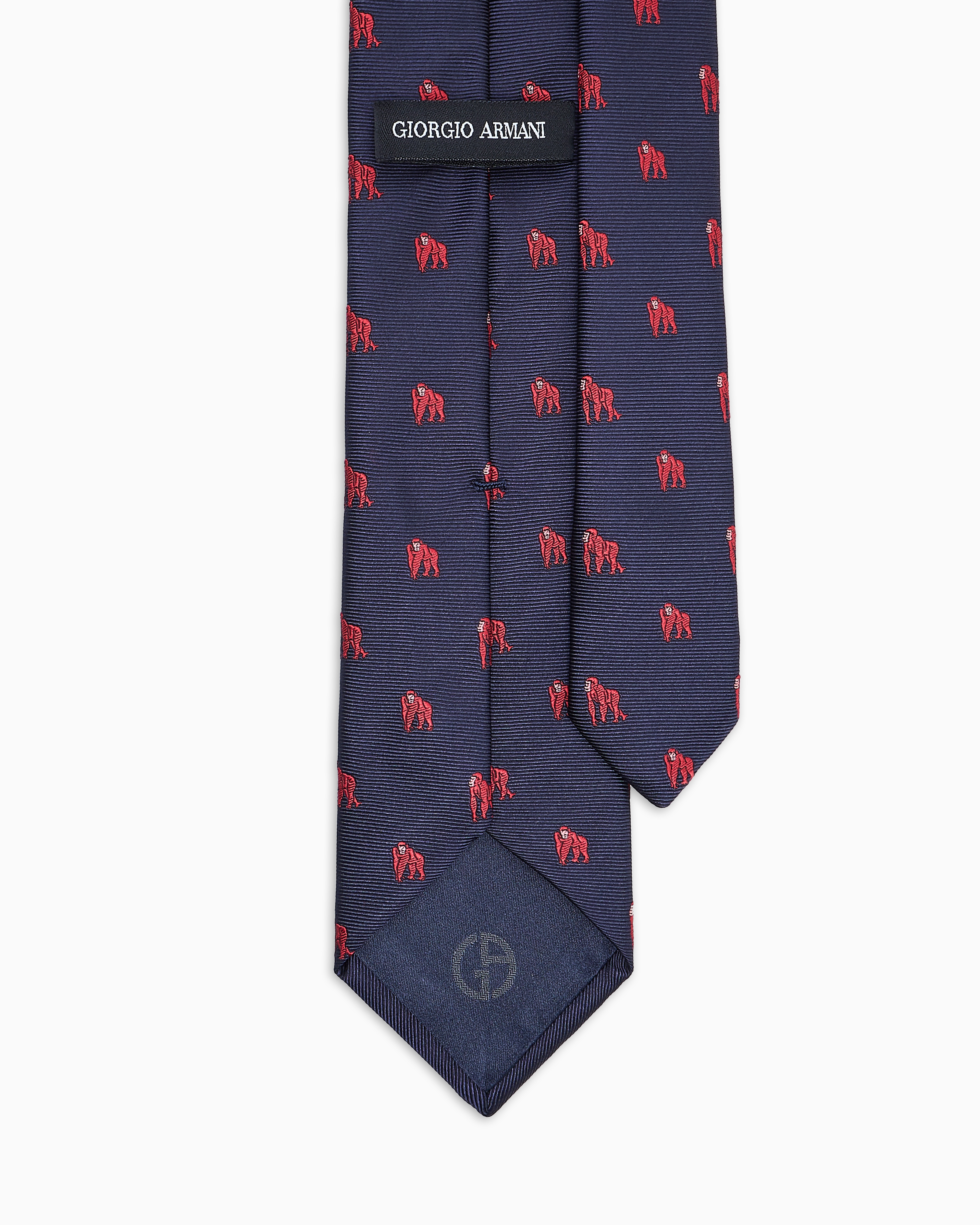 Giorgio Armani Jacquard Silk Tie In Blue