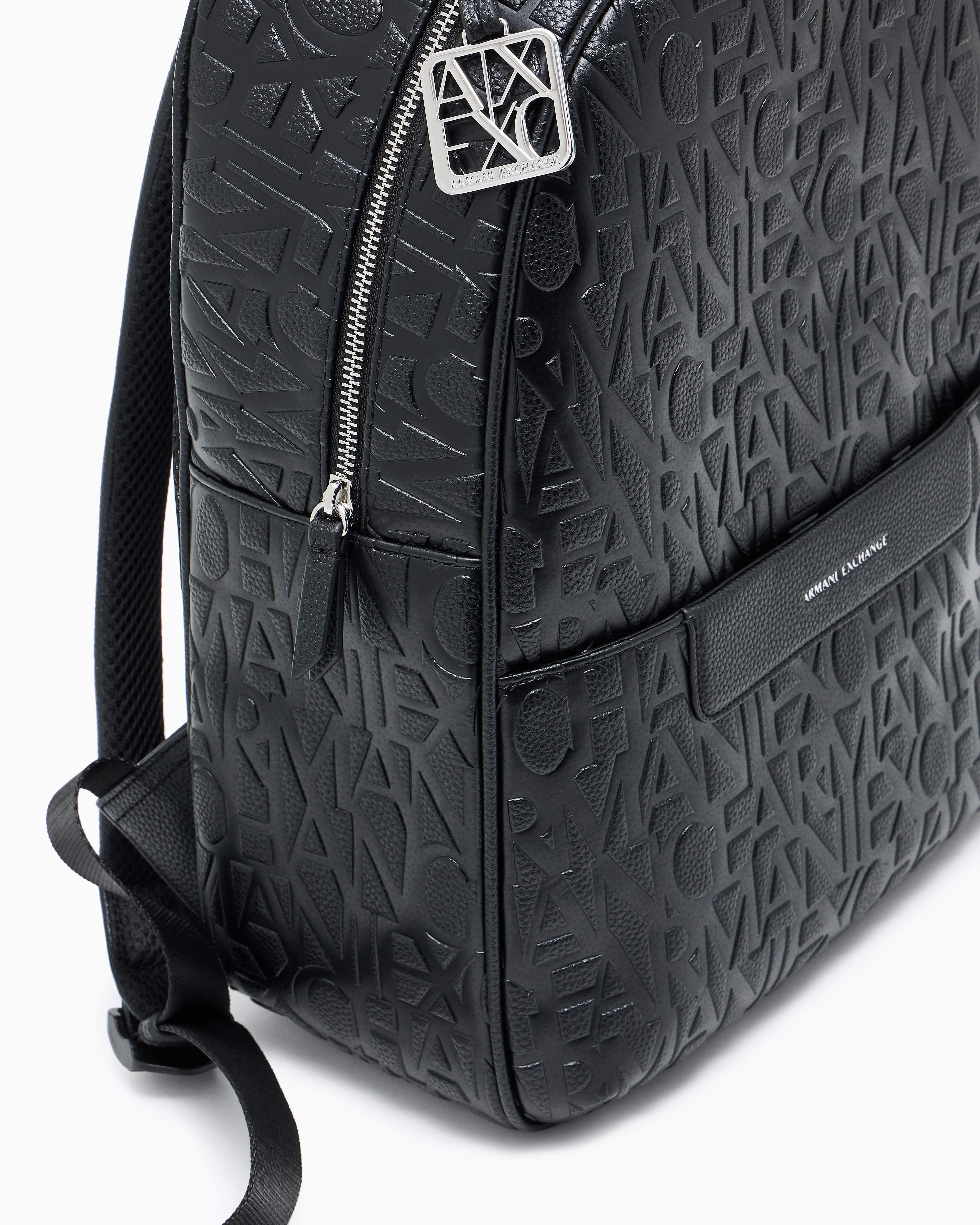 Armani Exchange - Backpack with allover logo, Woman, Black, Size: TU