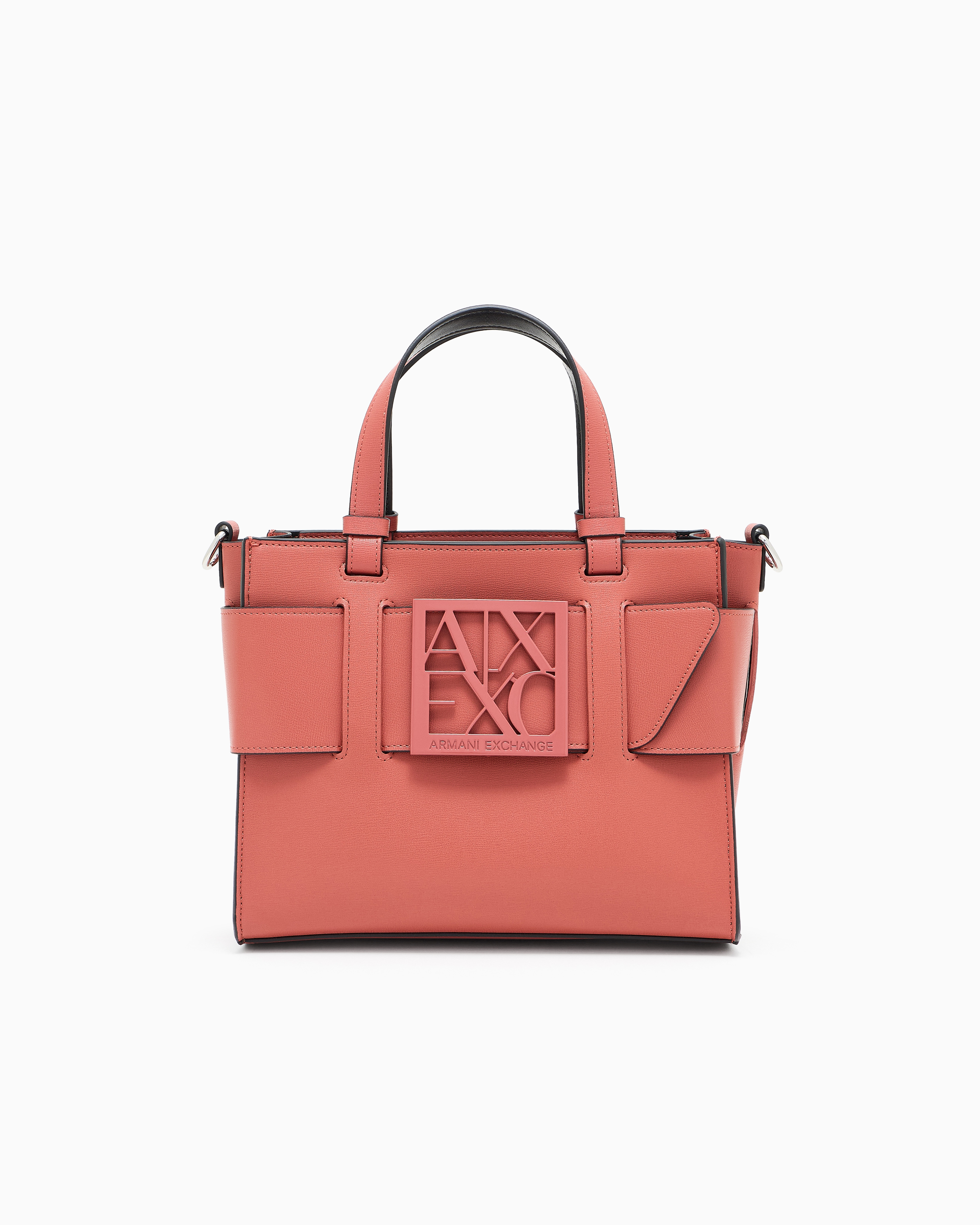Armani Exchange ロゴ付きハンドバッグ BOXロゴバックル ミニハンドバッグ | Armani Exchange