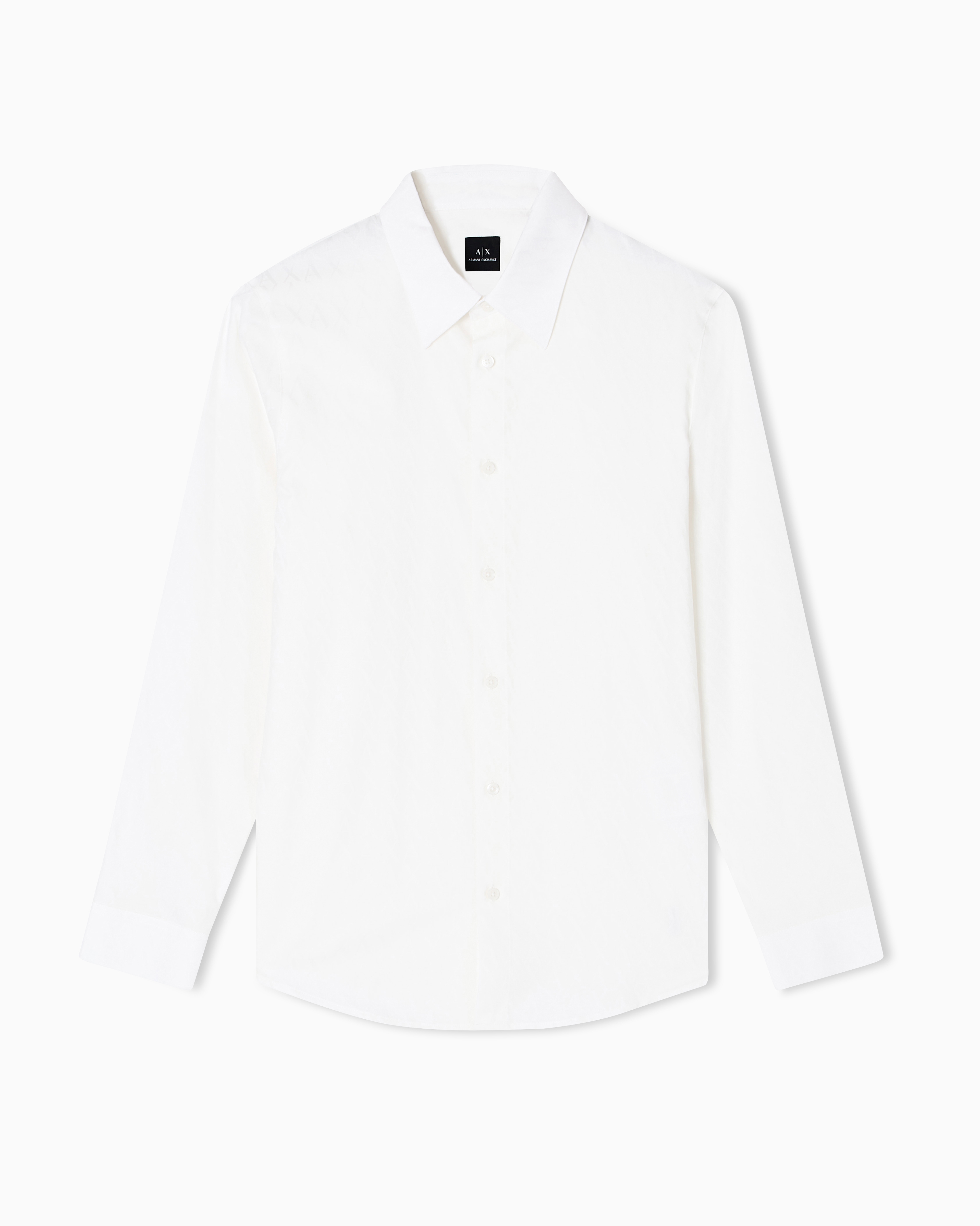 Armani Exchange - Regular fit cotton jacquard shirt, Man, White, Size: