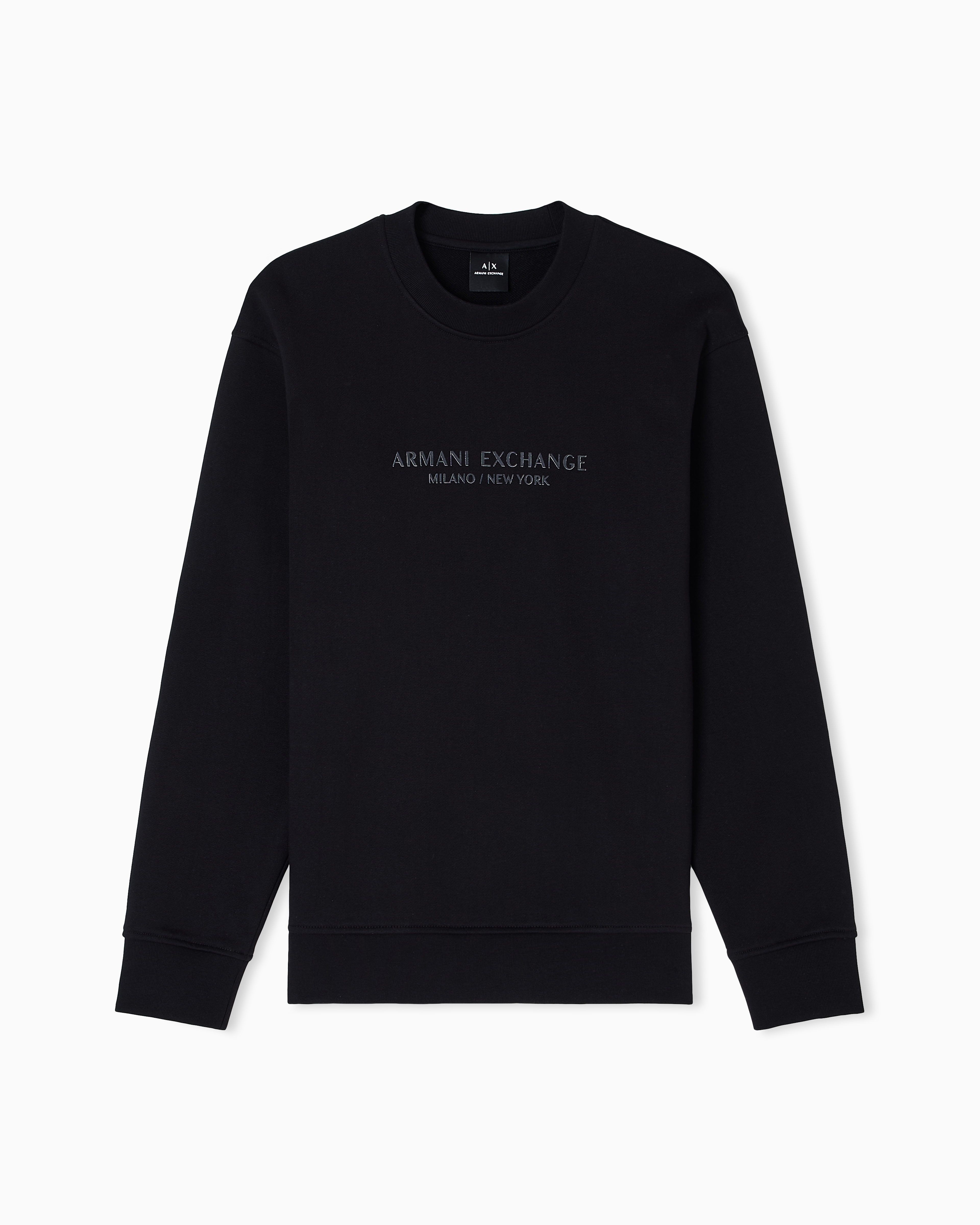 Armani Exchange Black Crewneck Sweatshirt With Tone Logo Medium