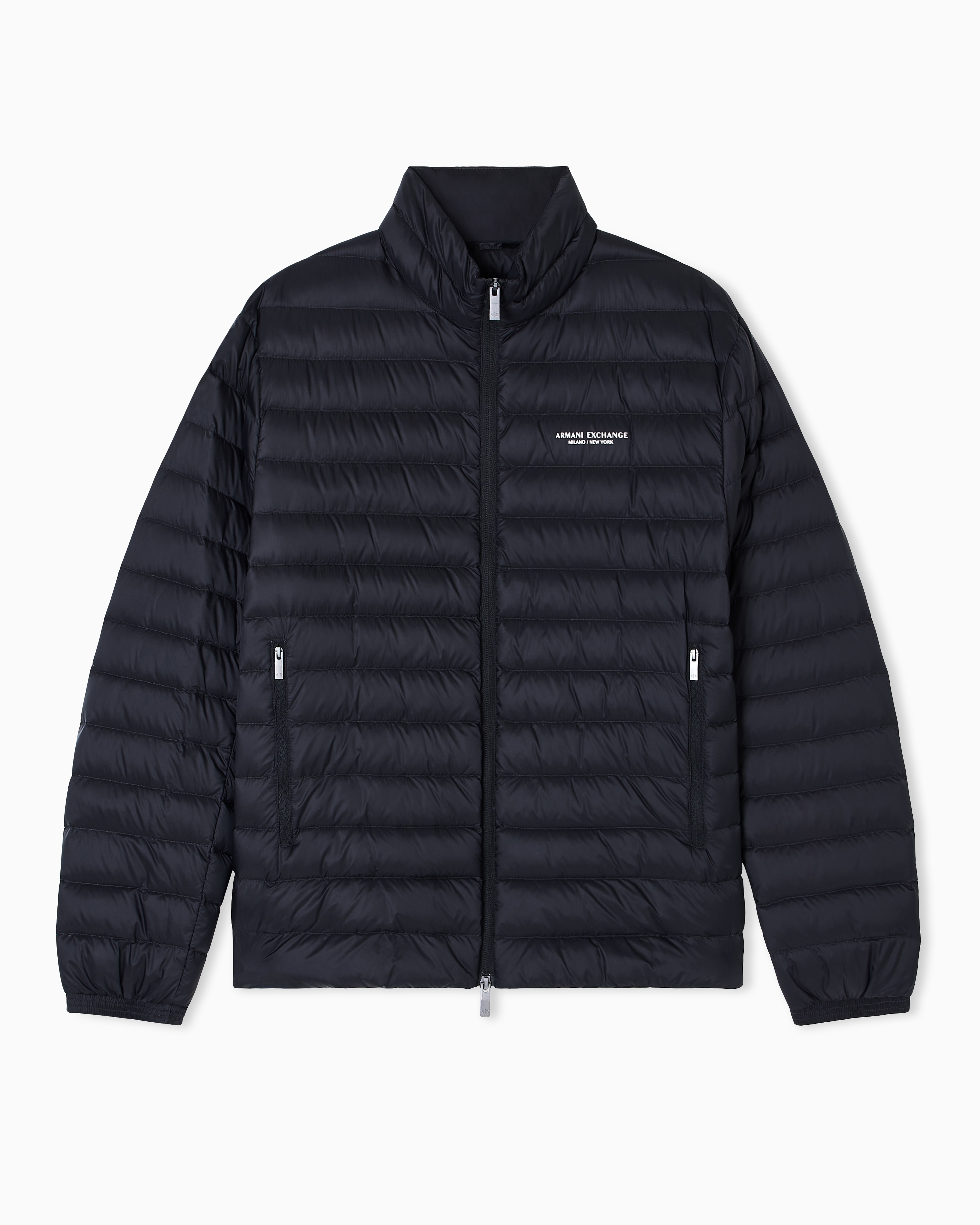 Armani Exchange - Quilted full zip down jacket, Man, Black, Size:
