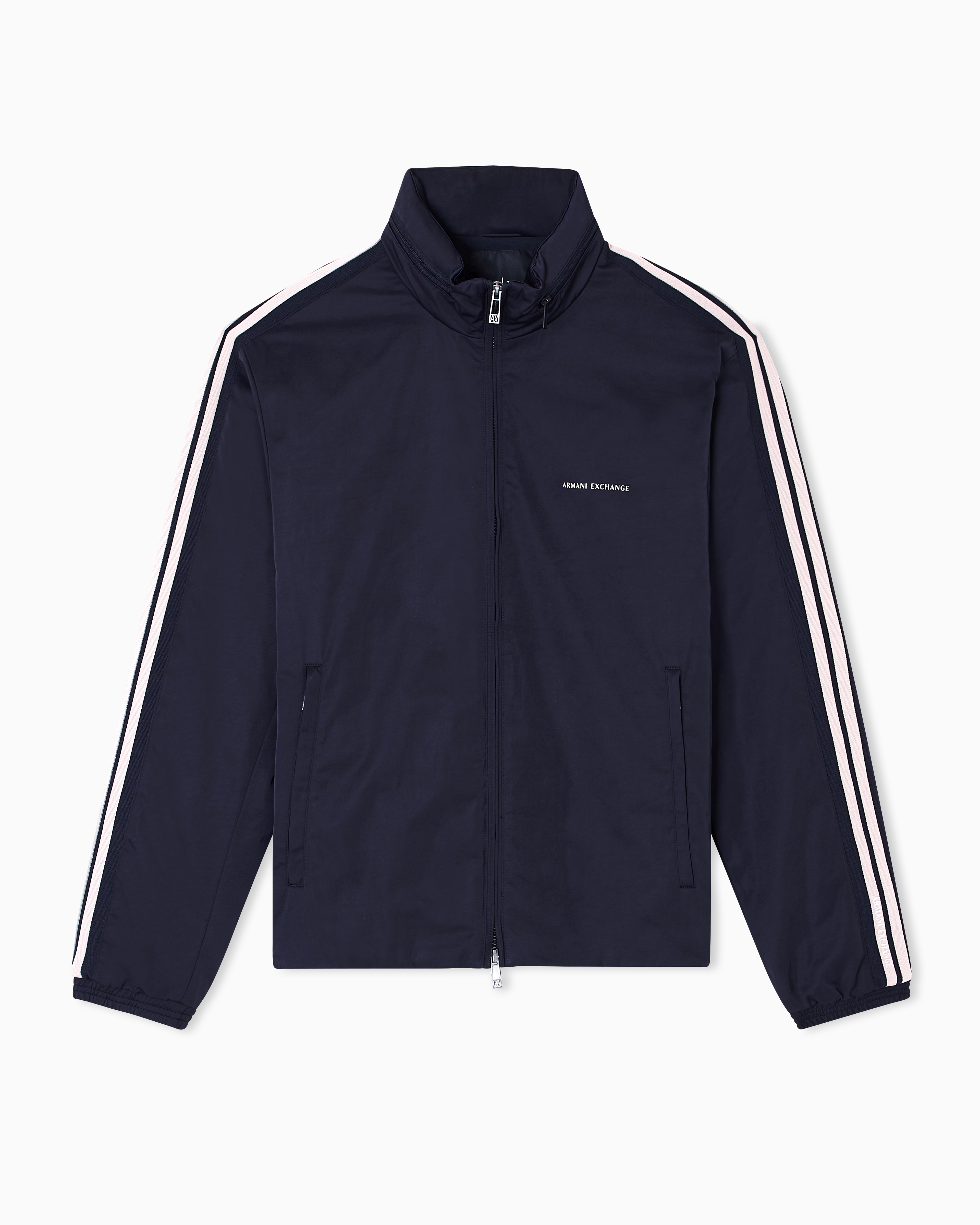 Armani Exchange - Full zip jacket with contrasting bands, Man, Navy_blue, Size: M