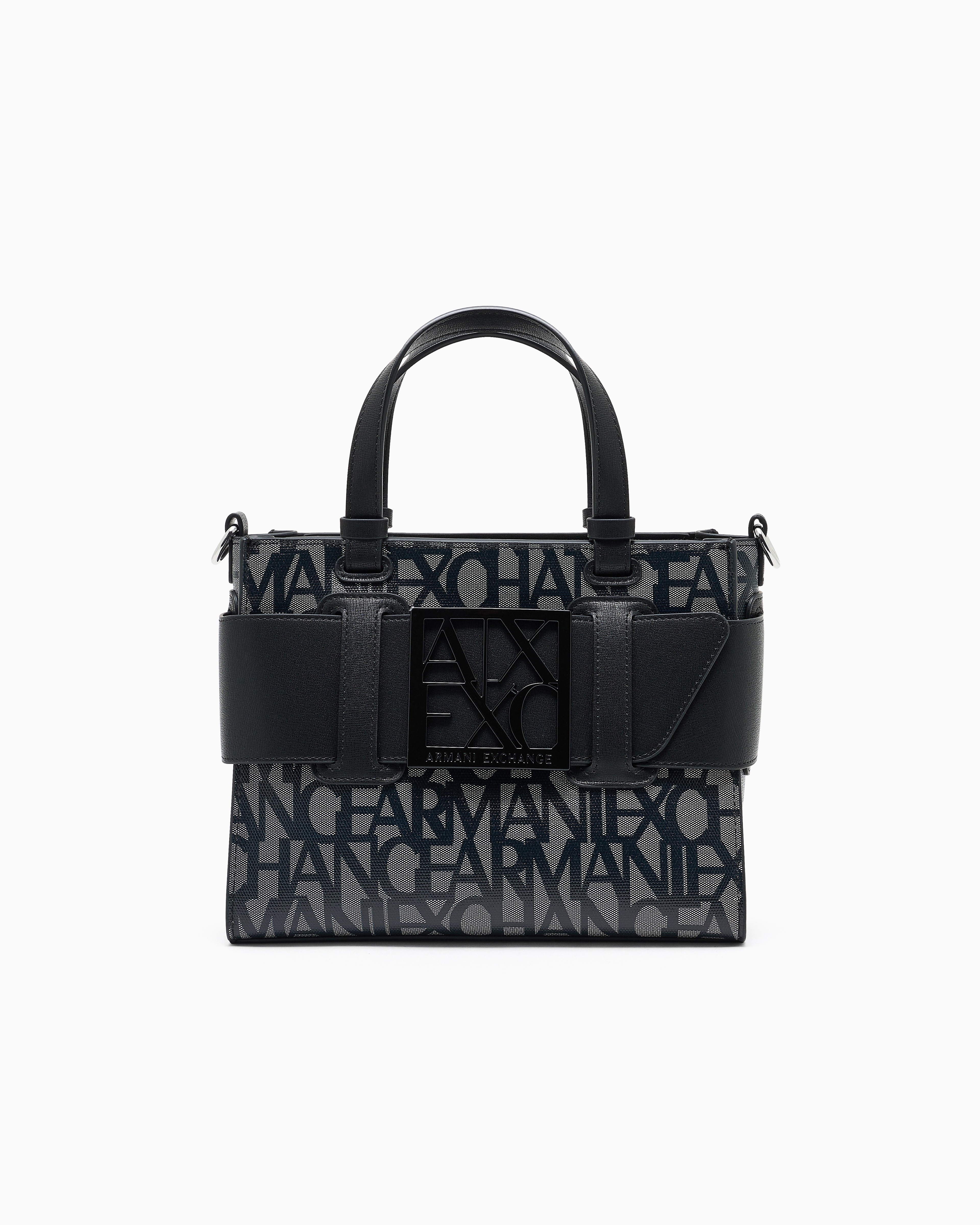 Armani Exchange - Medium tote bag with contrasting detail, Woman, Black, Size: TU
