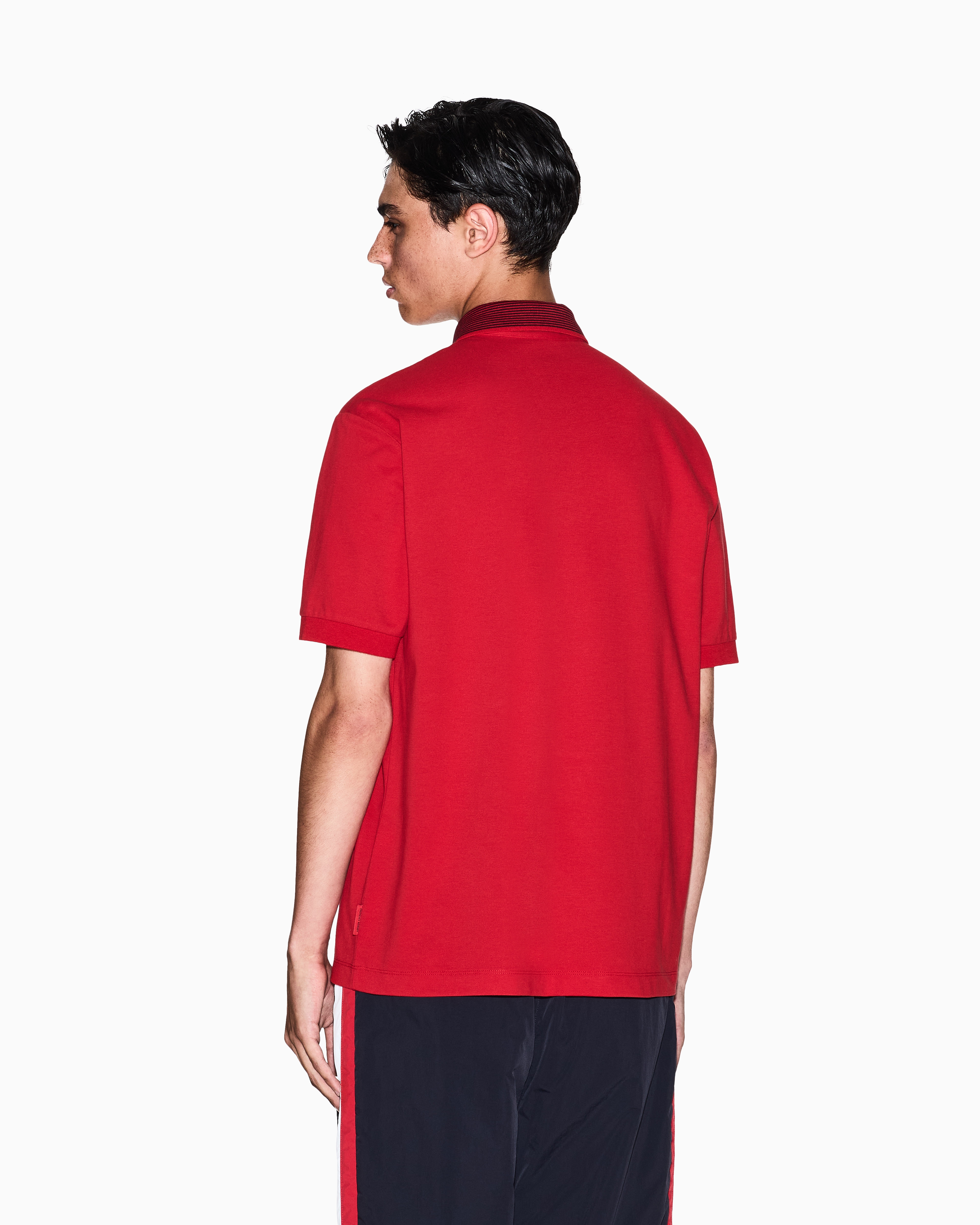 Armani Exchange Regular Fit Jersey Polo Shirt In Red