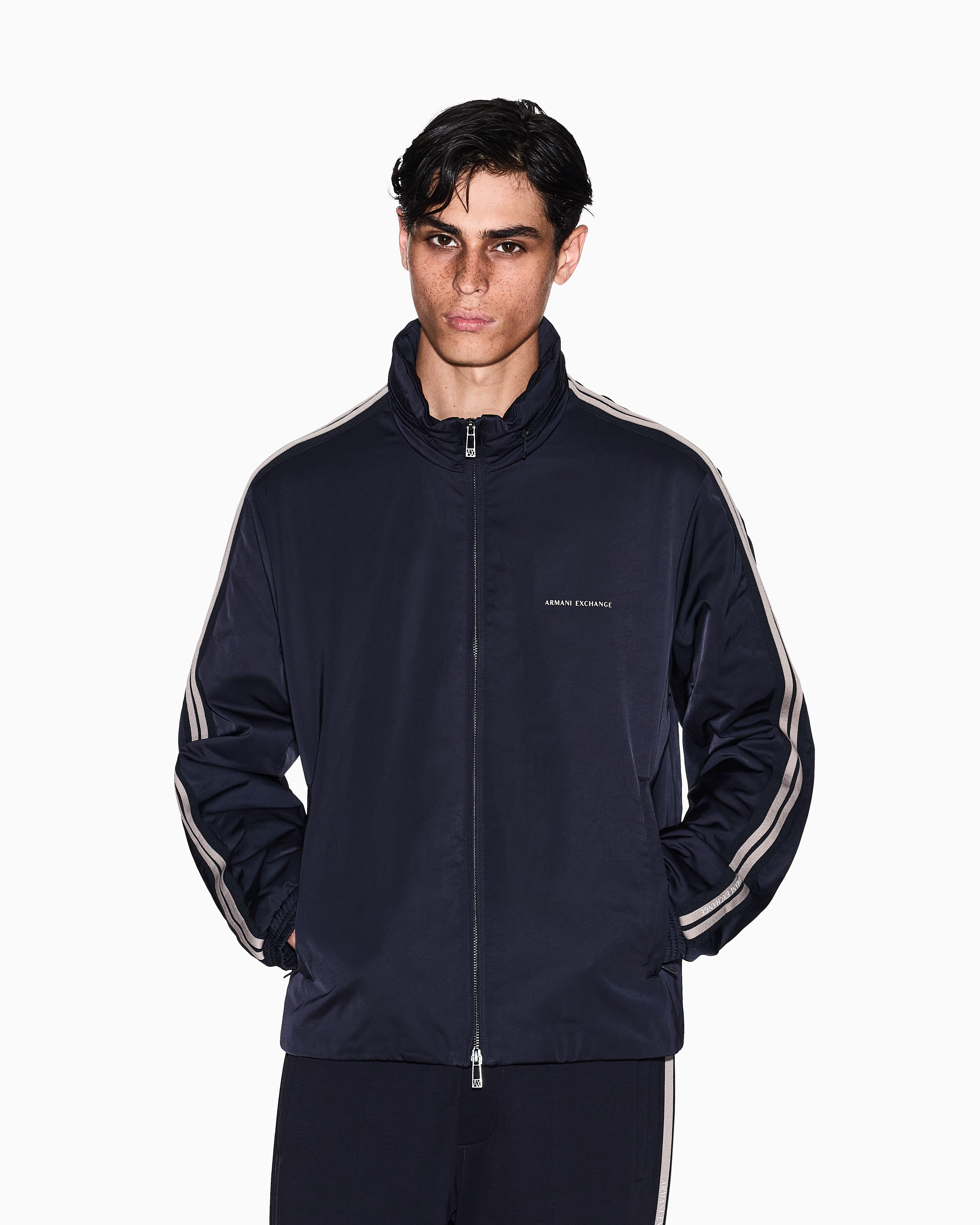 Full zip jacket with contrasting bands | Armani Exchange