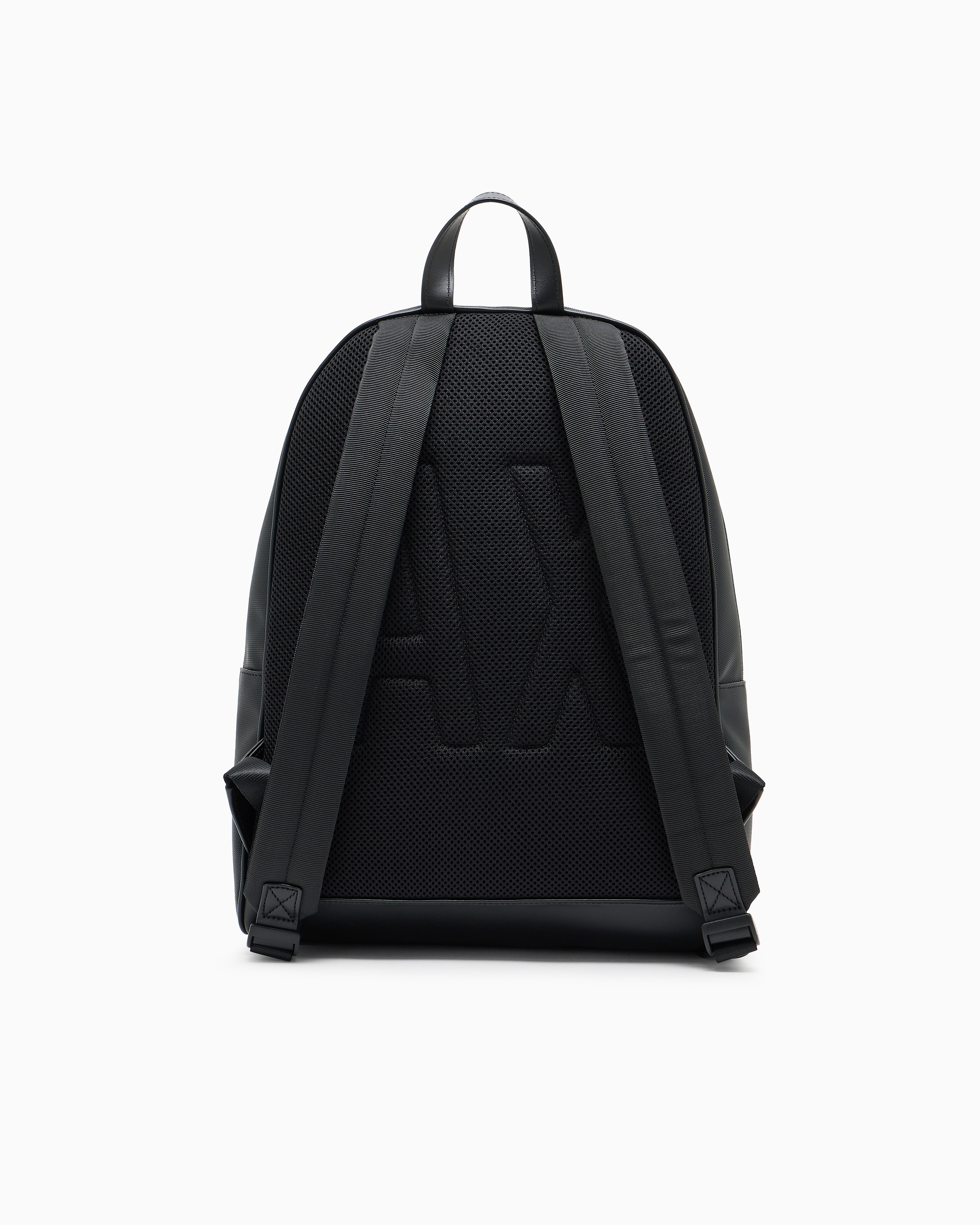 Armani Exchange Backpack With Monogram And Stripes In Black