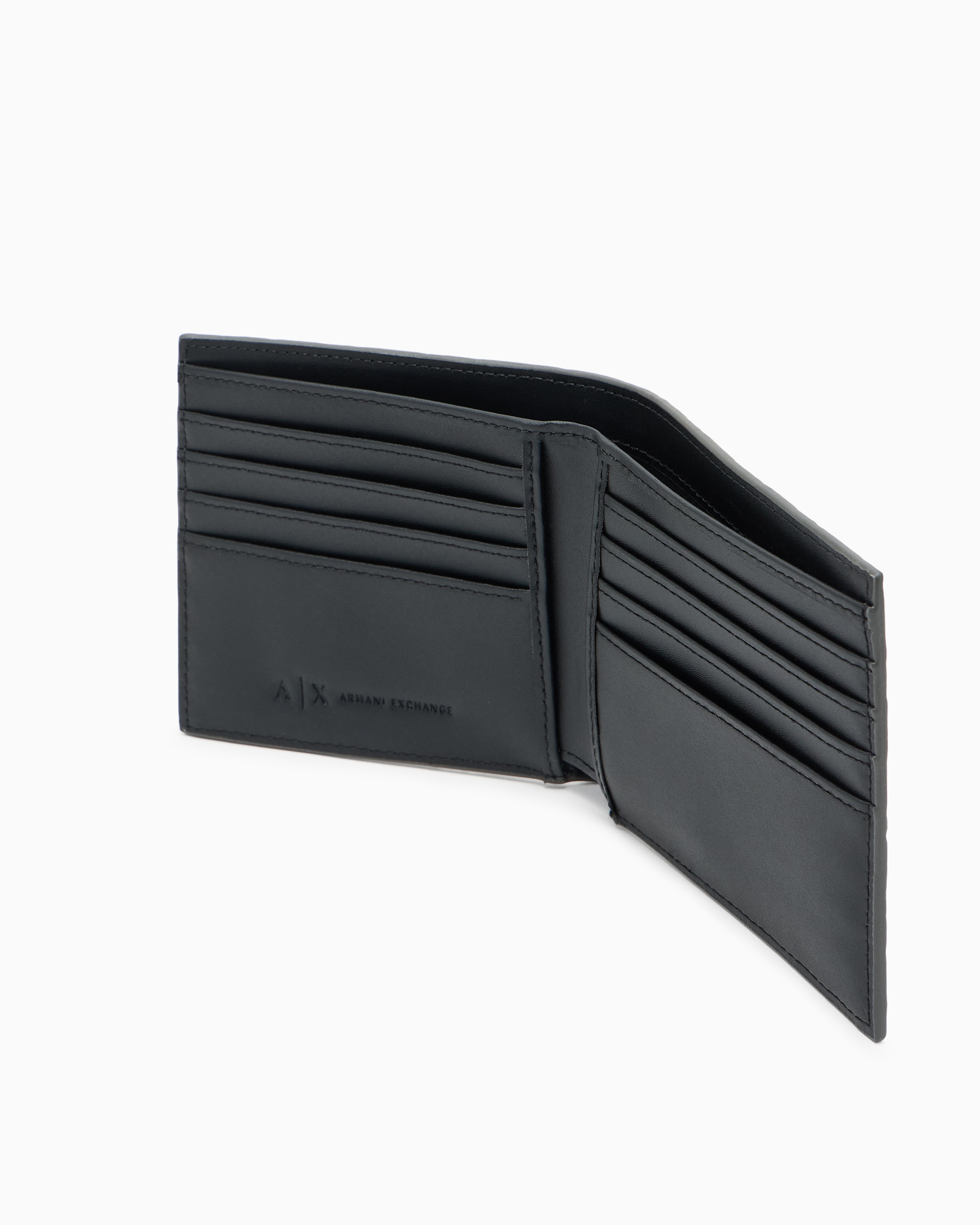 Armani Exchange Bifold Card Holder In Brown