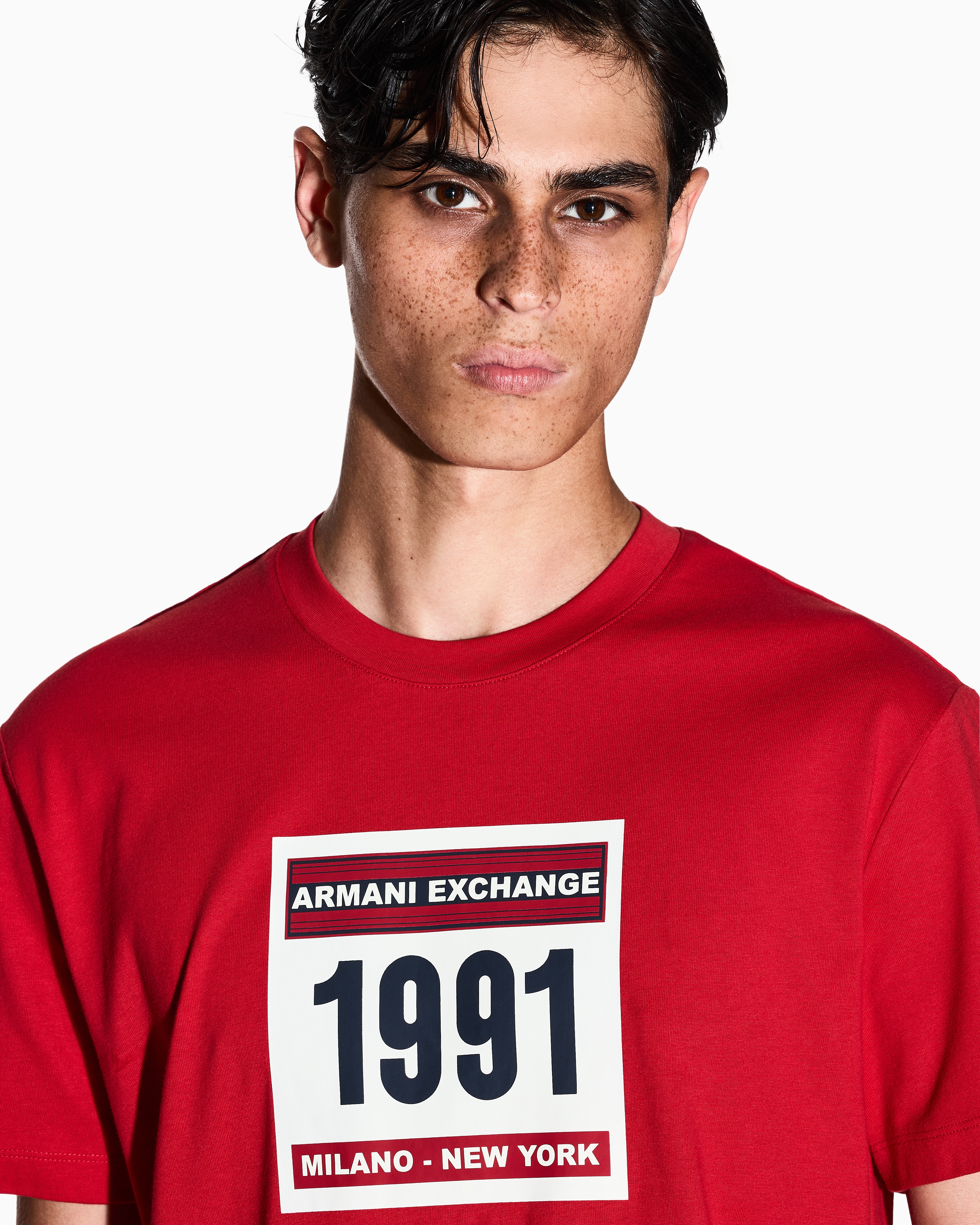 Armani Exchange - Regular Fit T-Shirts, Man, Red, Size: M