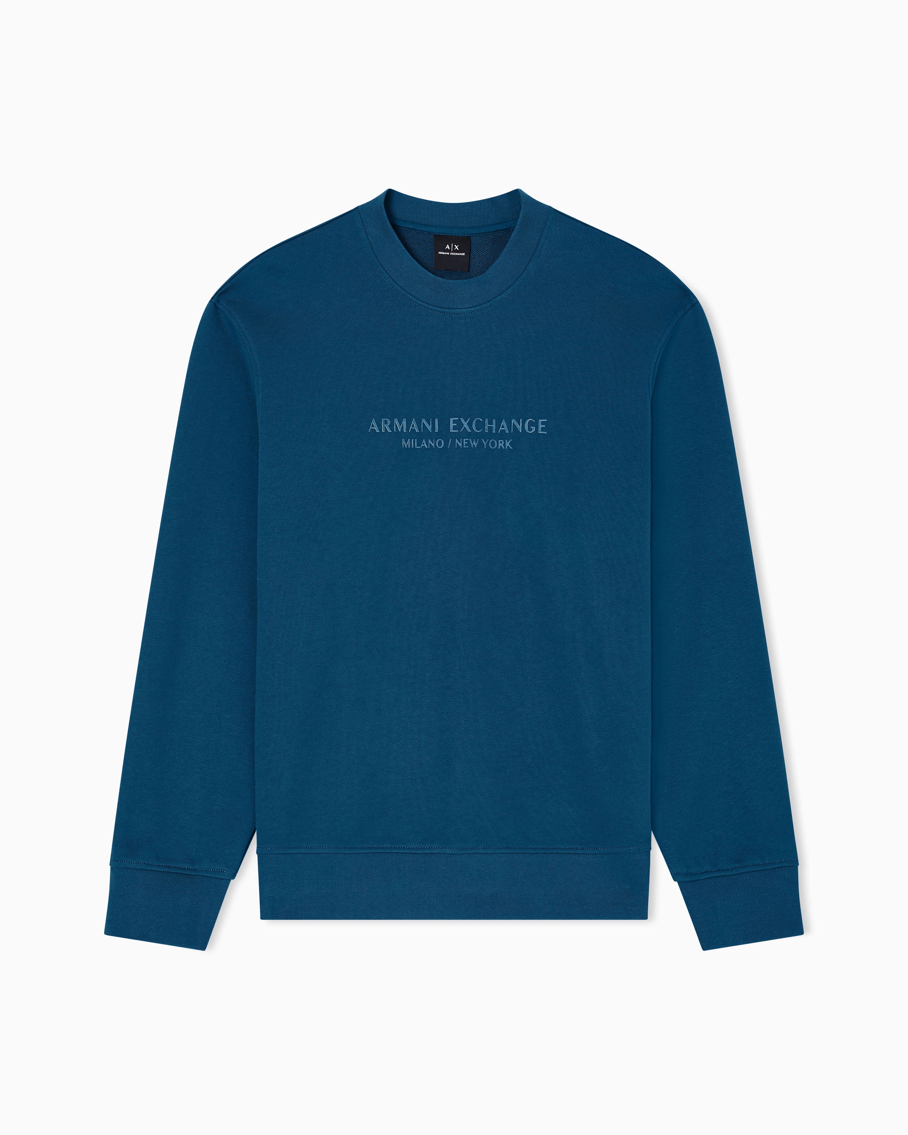 Armani Exchange - Crewneck sweatshirt with tone logo, Man, Blue, Size: