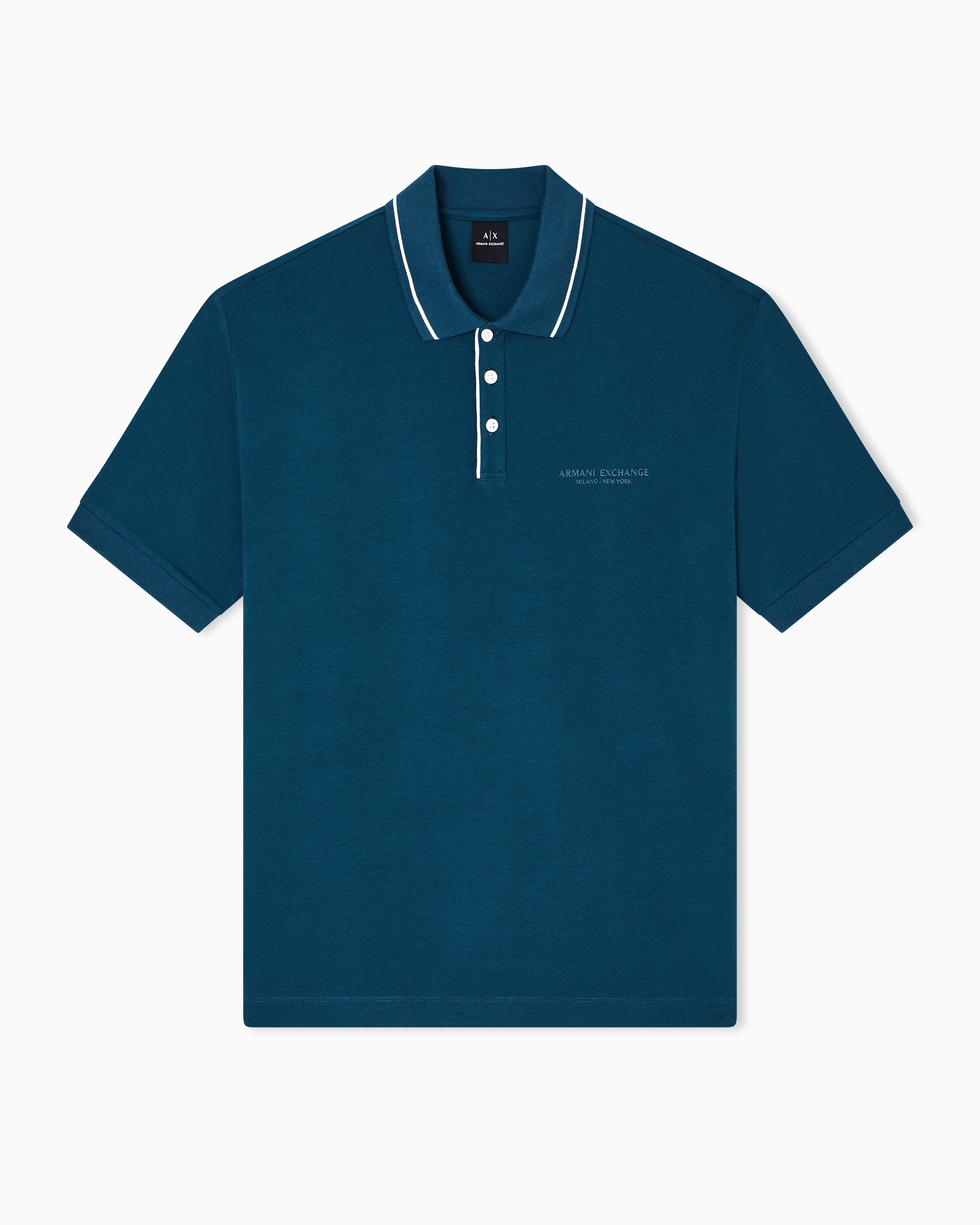 Armani Exchange - Regular fit polo shirt stretch jersey, Man, Blue, Size: