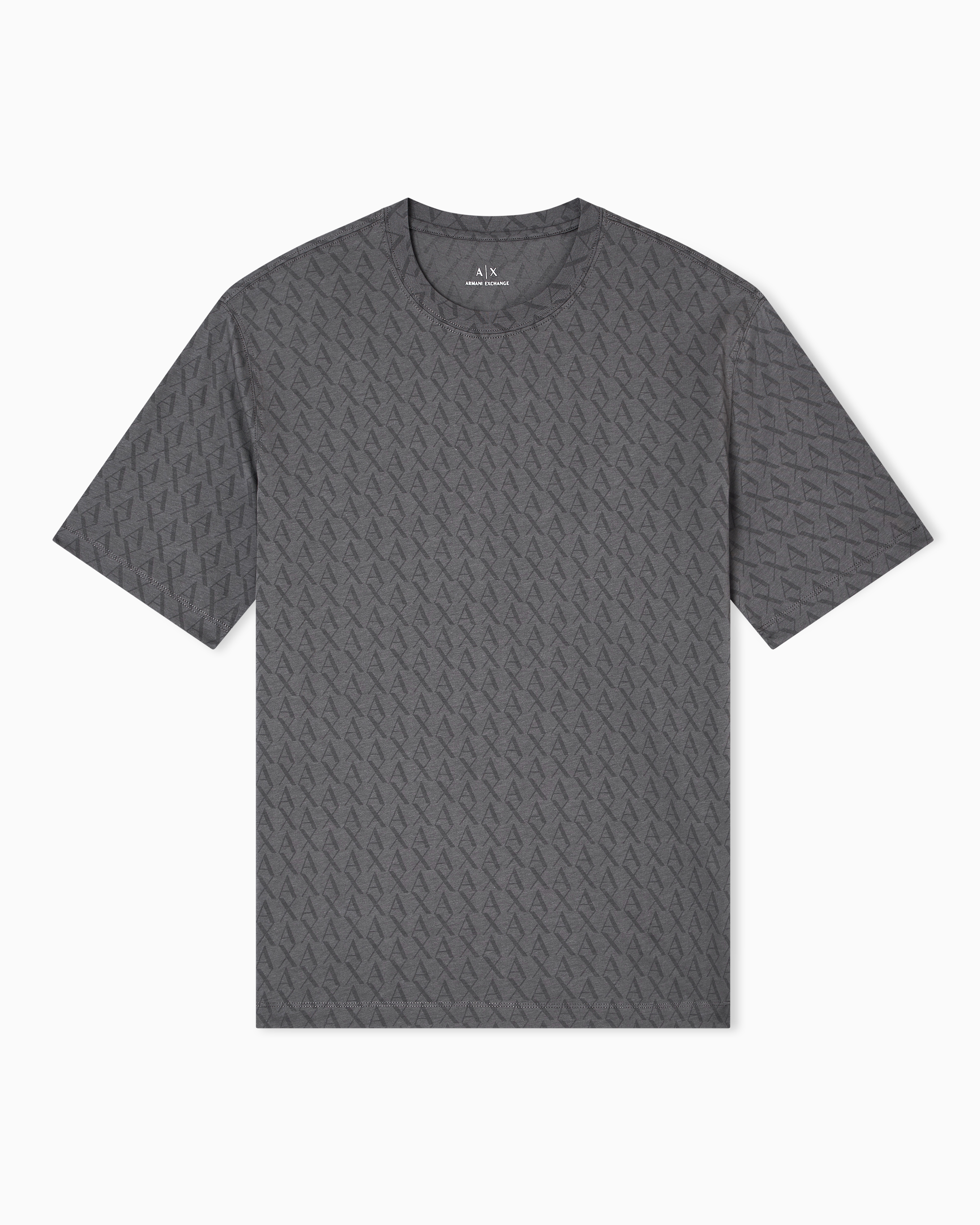 Armani Exchange -  Regular fit monogram logo t-shirt, Man, Green, Size:
