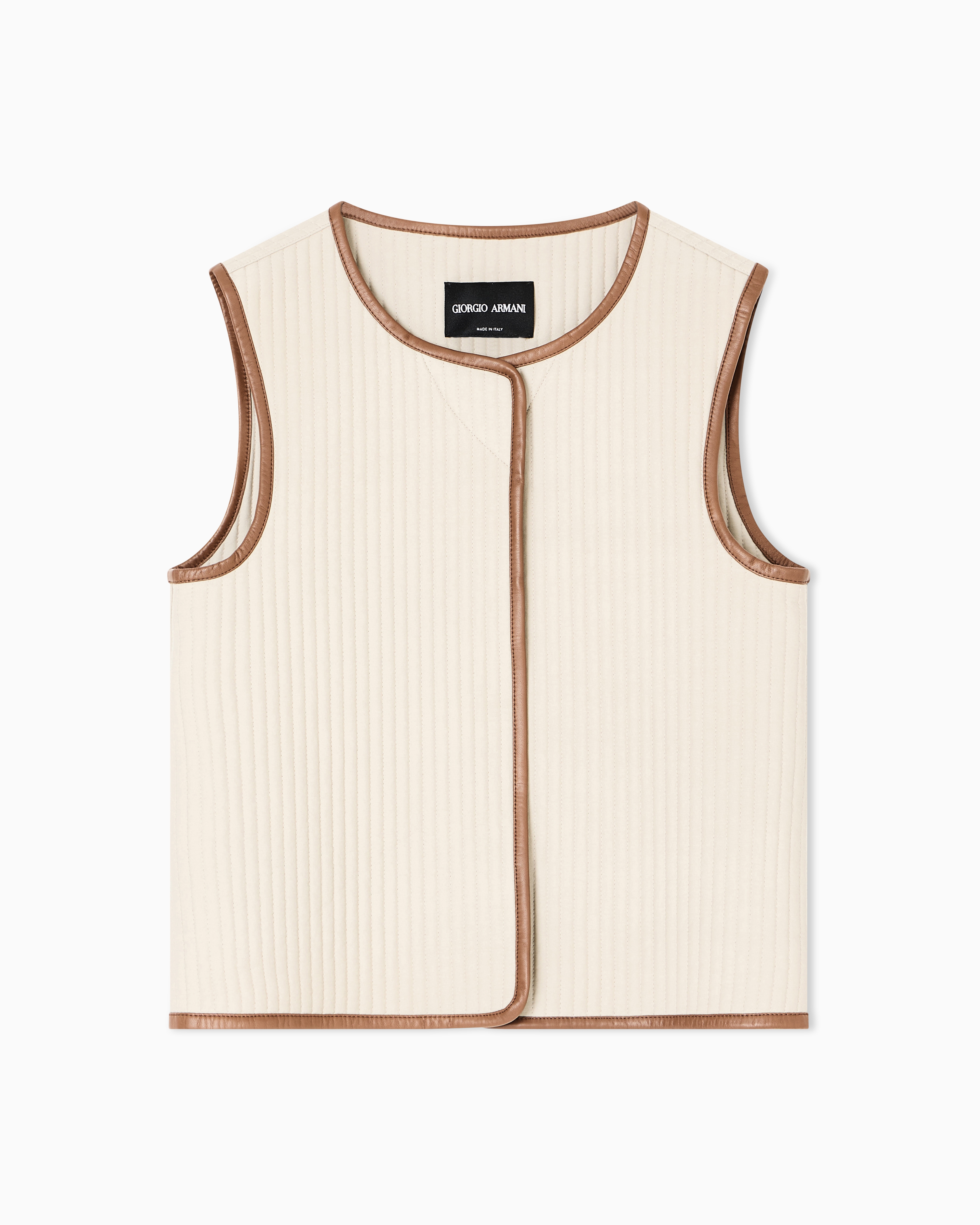 Giorgio Armani Asv Single-breasted Waistcoat In Triple Silk Georgette In Multi