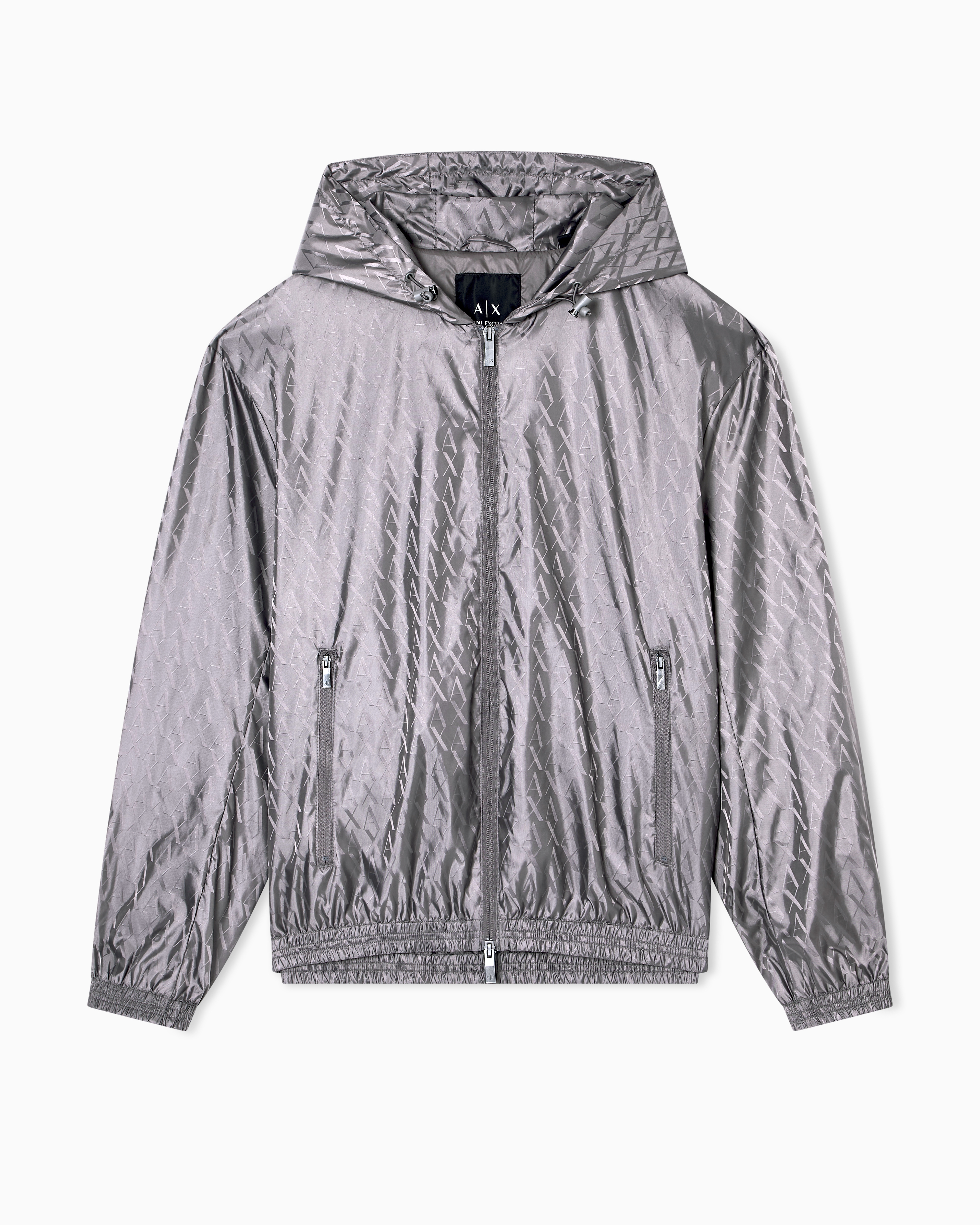 Armani Exchange Jacket With Allover Logo In Gray