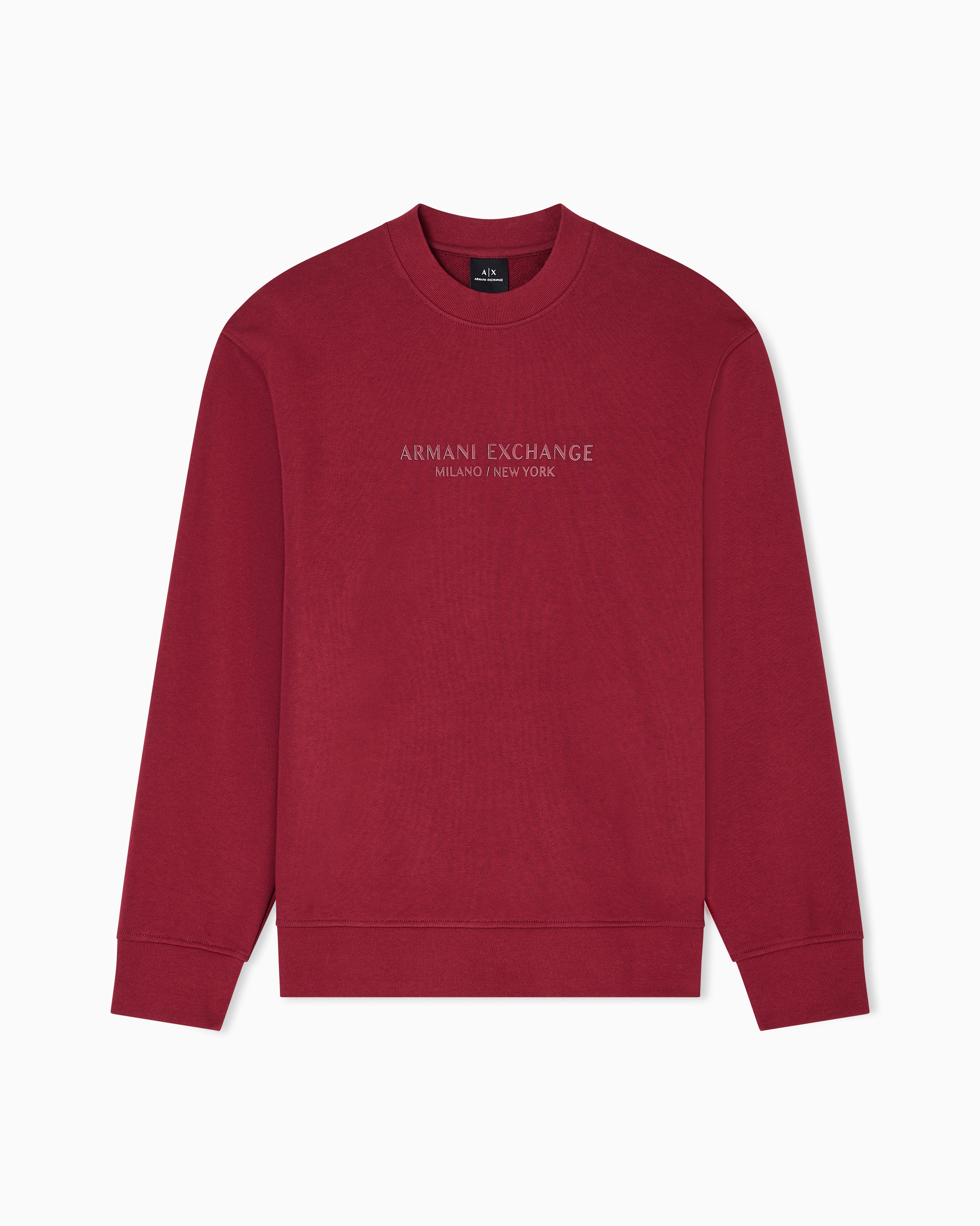 Armani Exchange - Crewneck sweatshirt with tone logo, Man, Burgundy, Size: