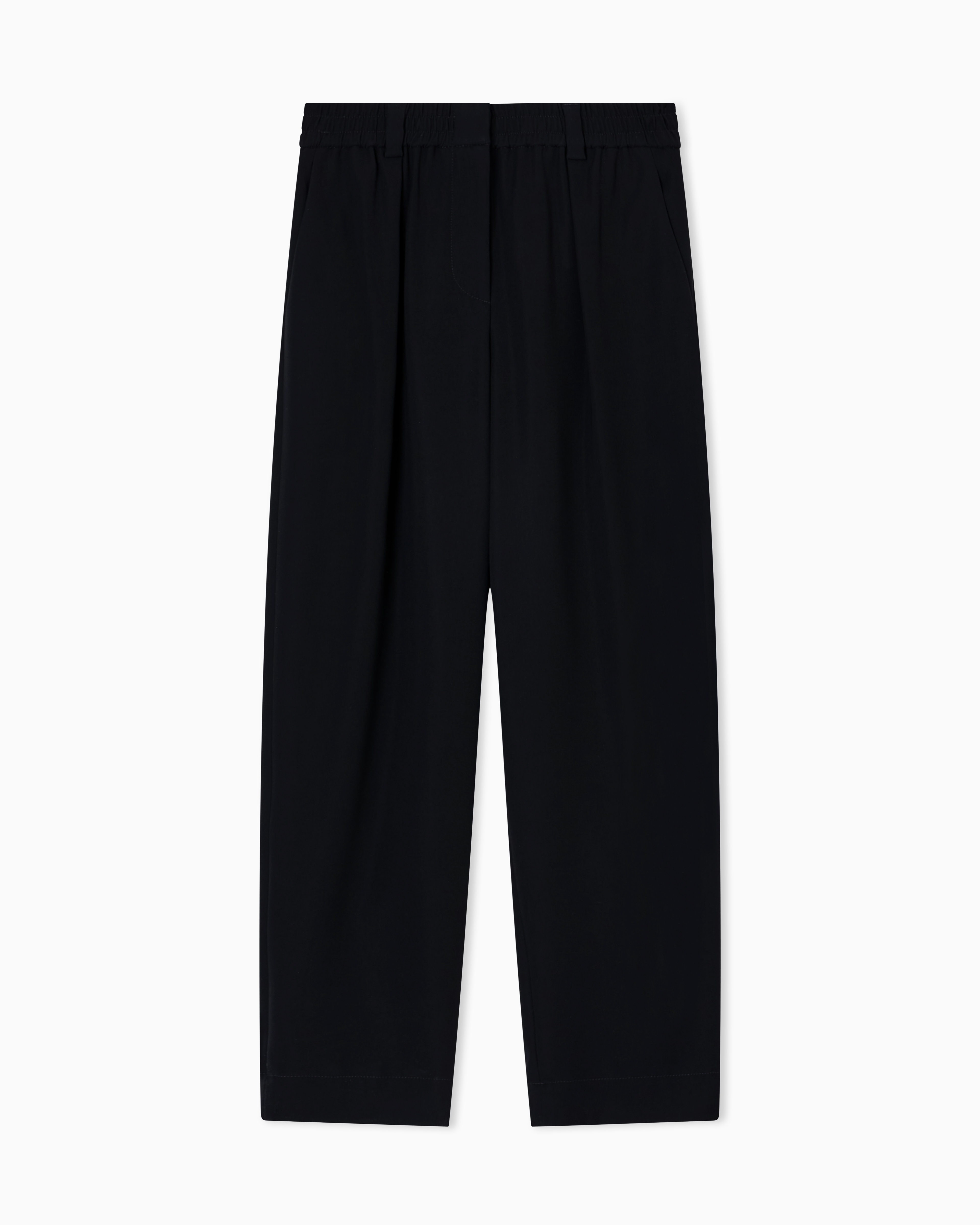 Giorgio Armani Technical-cady Straight Trousers In Black