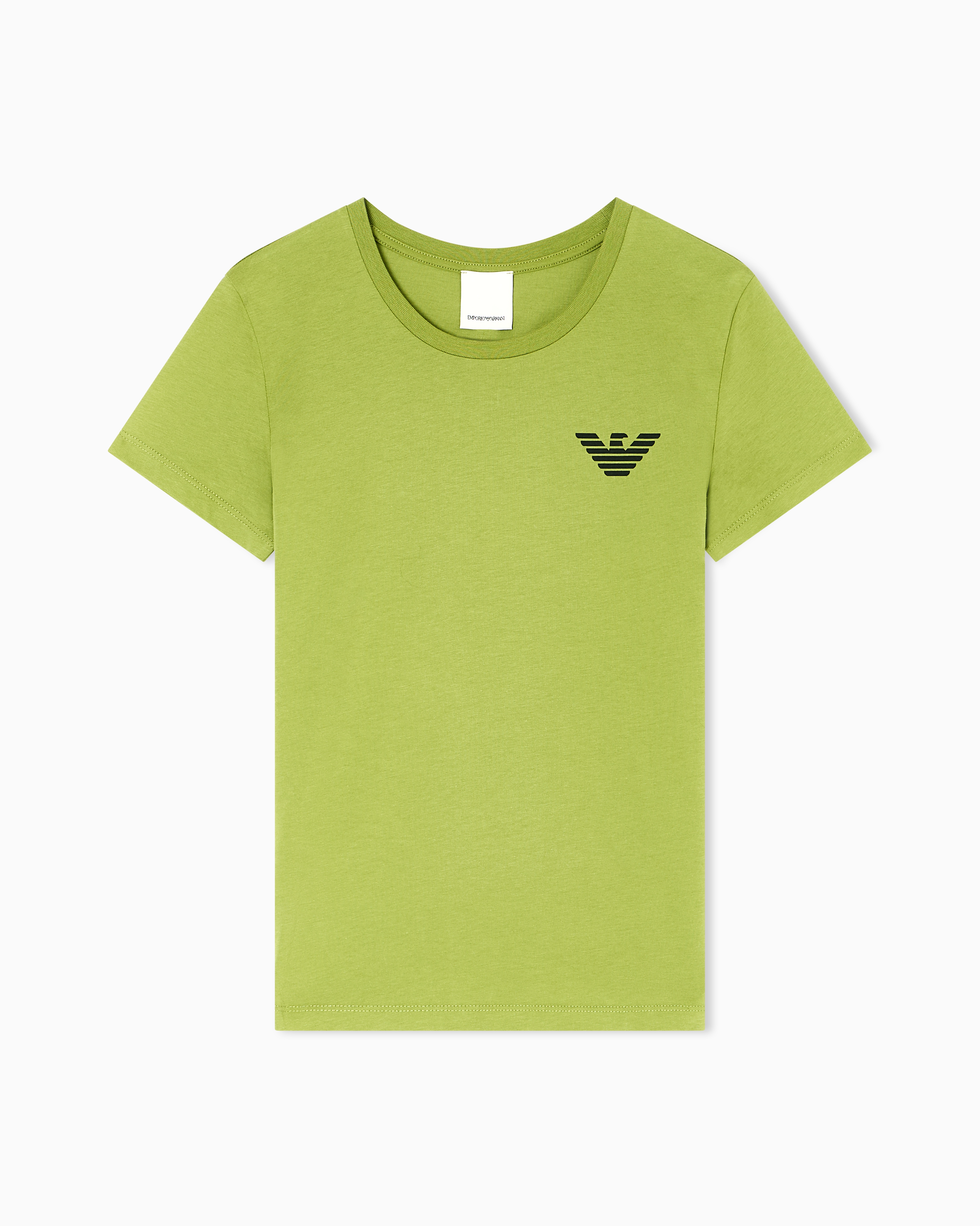 Emporio Armani - ASV New York capsule collection jersey T-shirt with oversized print, Woman, Green, Size: