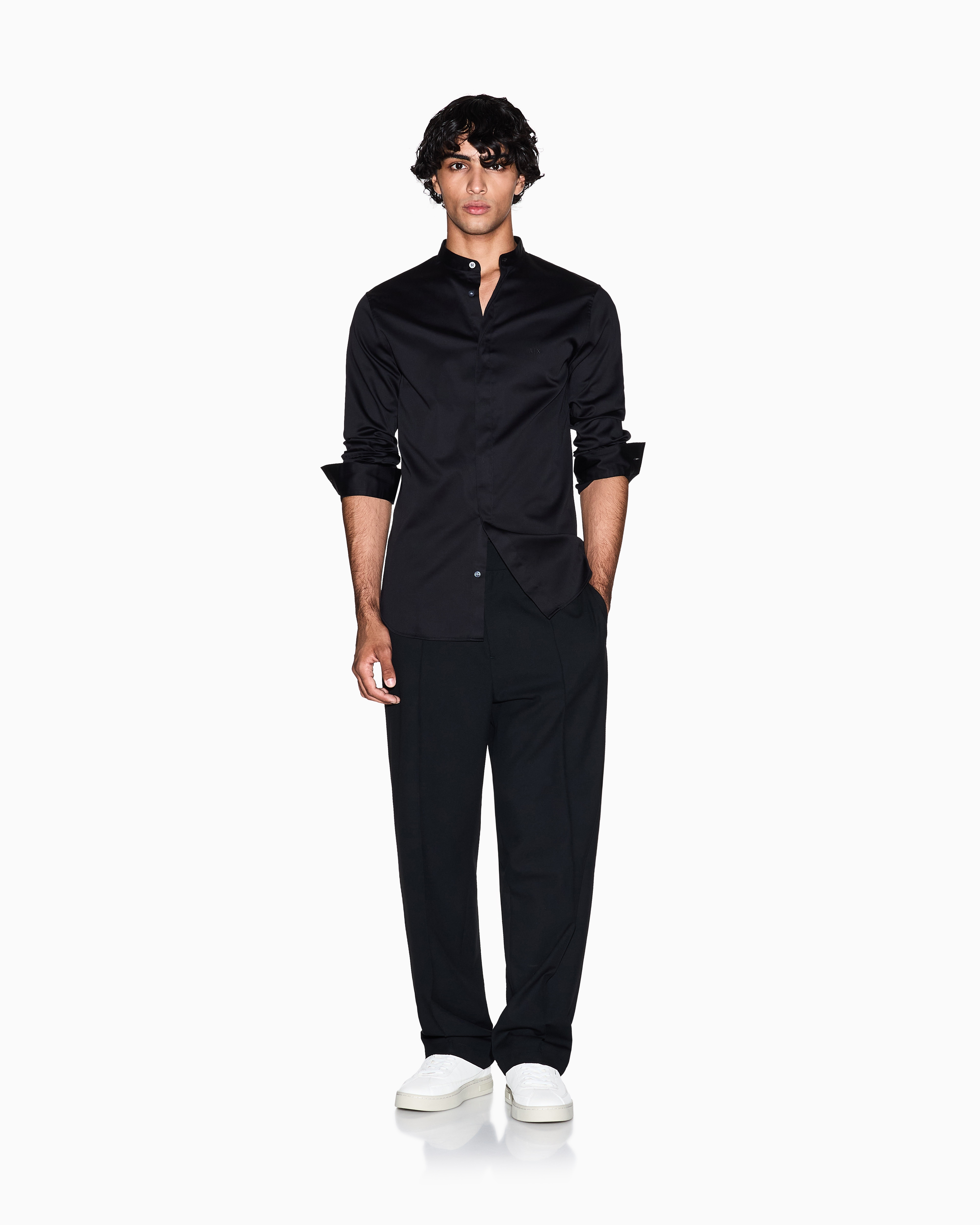 Armani Exchange - Classic Shirts, Man, Black, Size: M