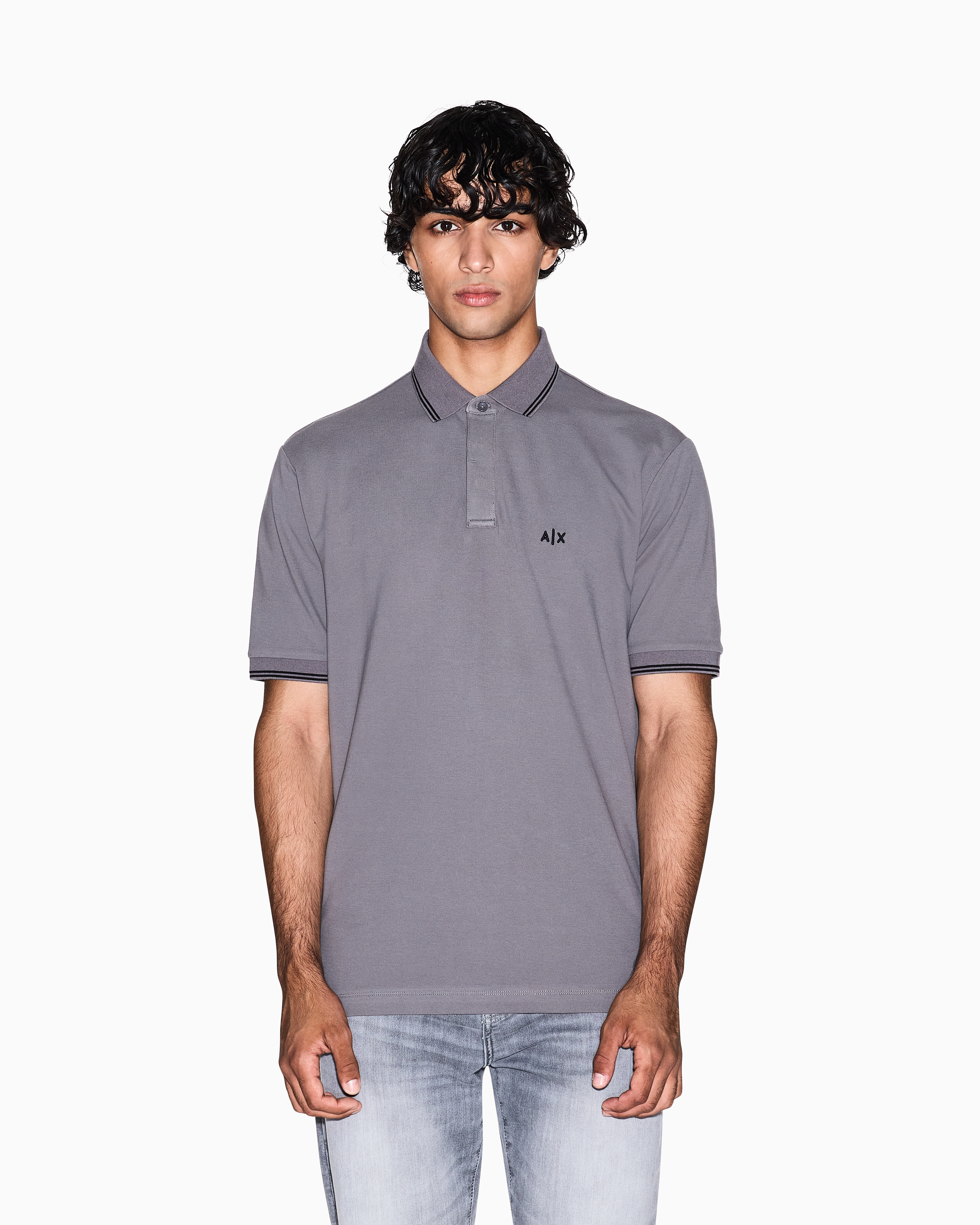 Armani Exchange - Polo Shirts, Man, Grey, Size: