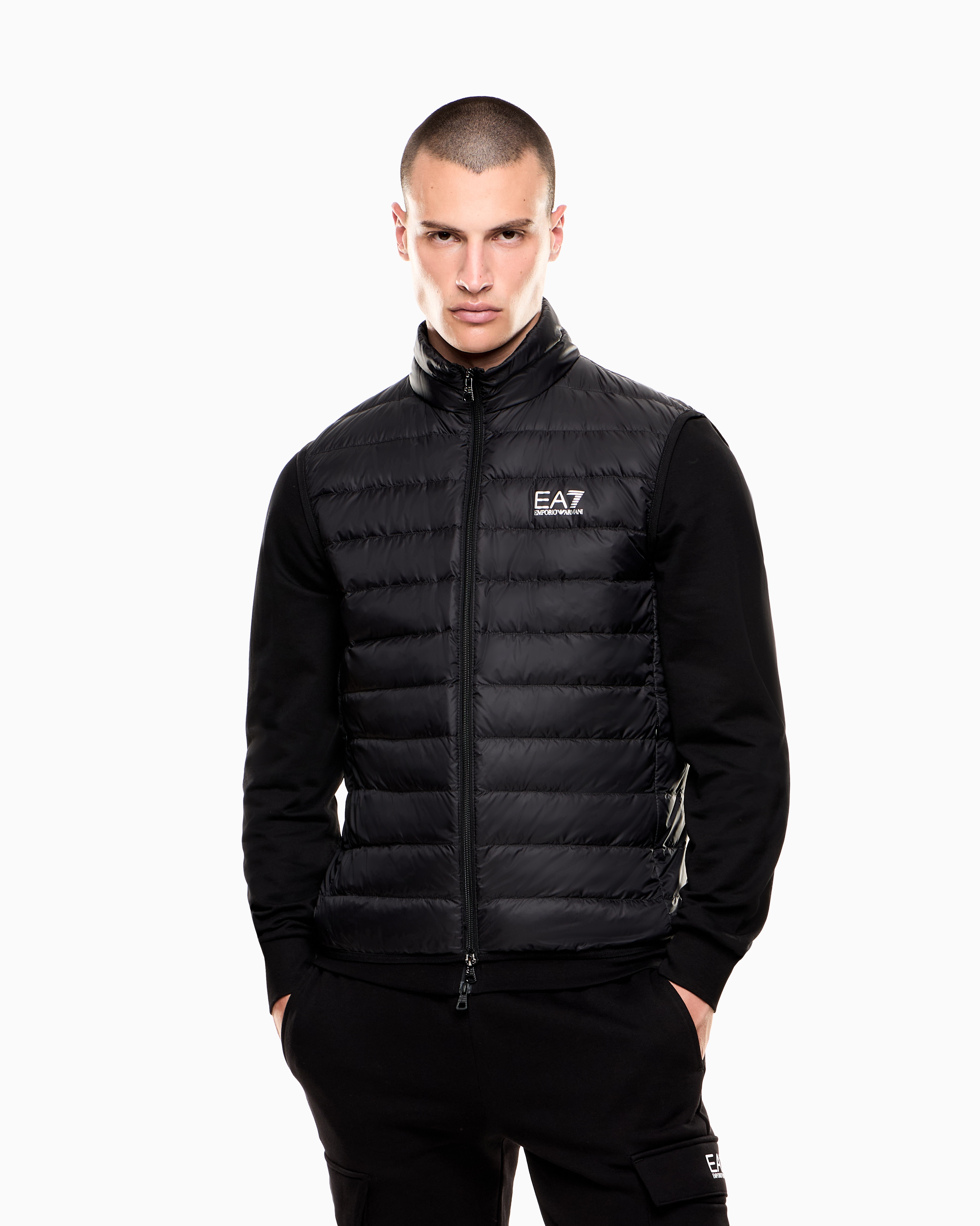Ea7 Core Identity Packable Gilet In Black