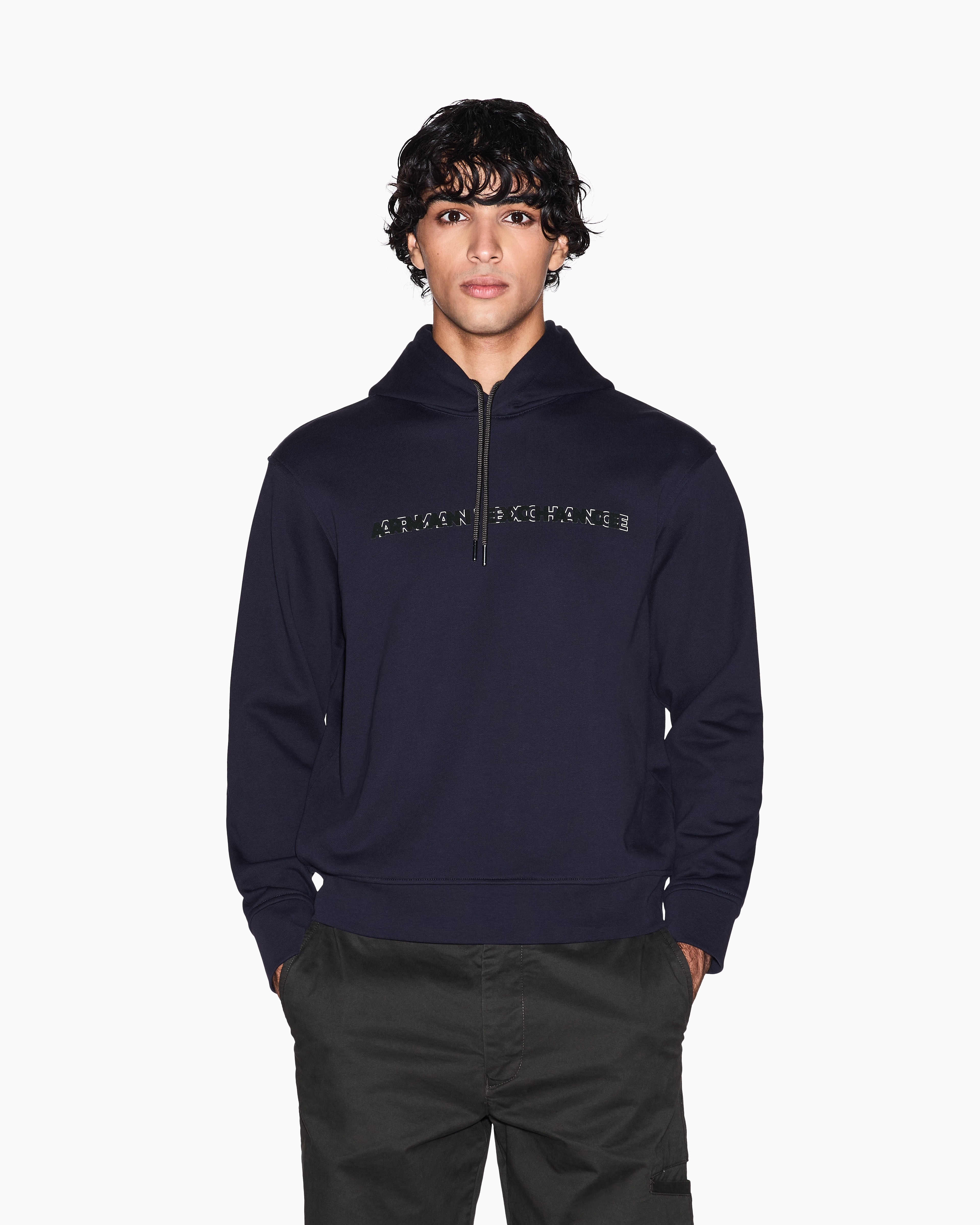 Armani Exchange - Hoodies, Man, Navy Blue, Size: