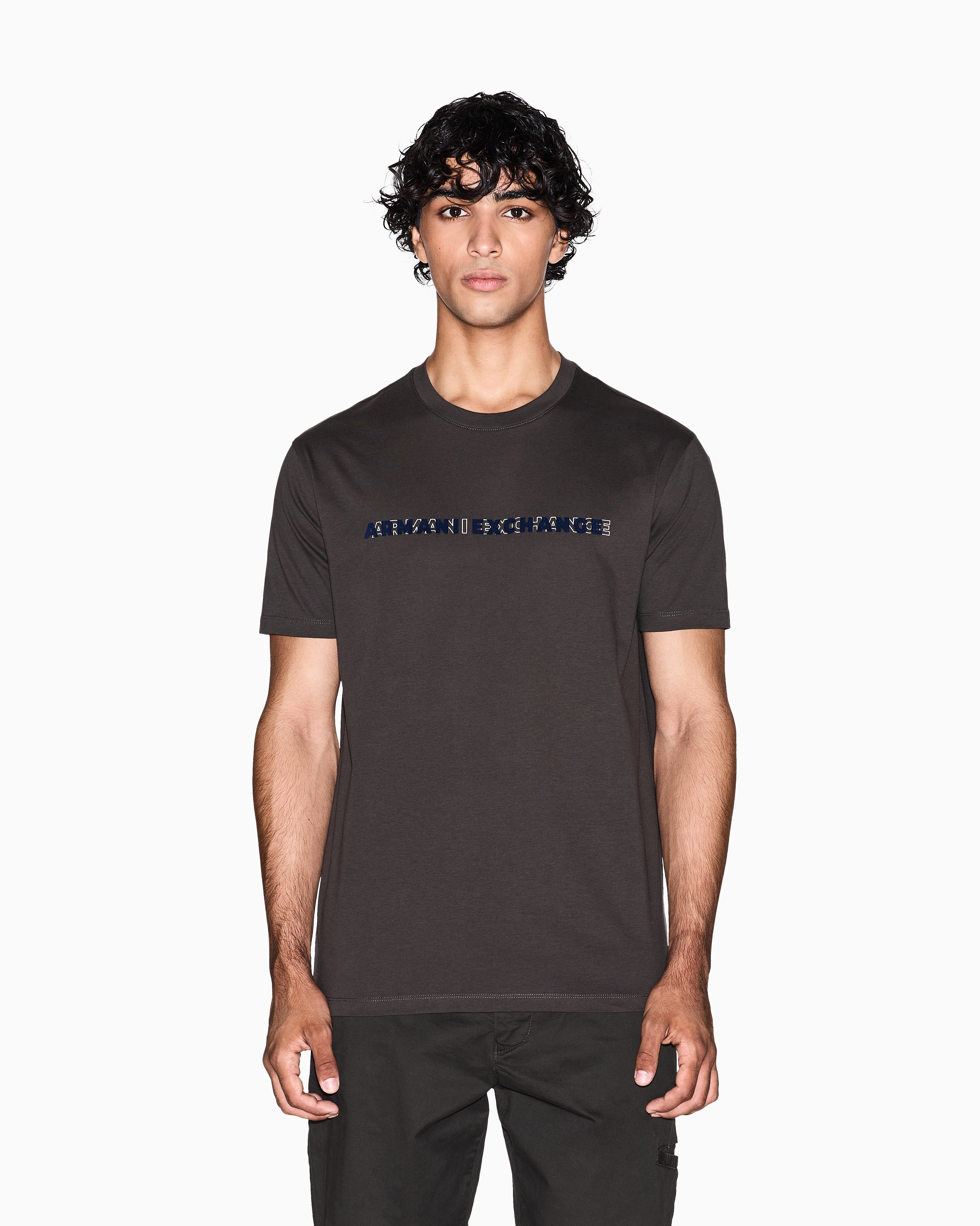 Armani Exchange - Regular Fit T-Shirts, Man, Brown, Size:
