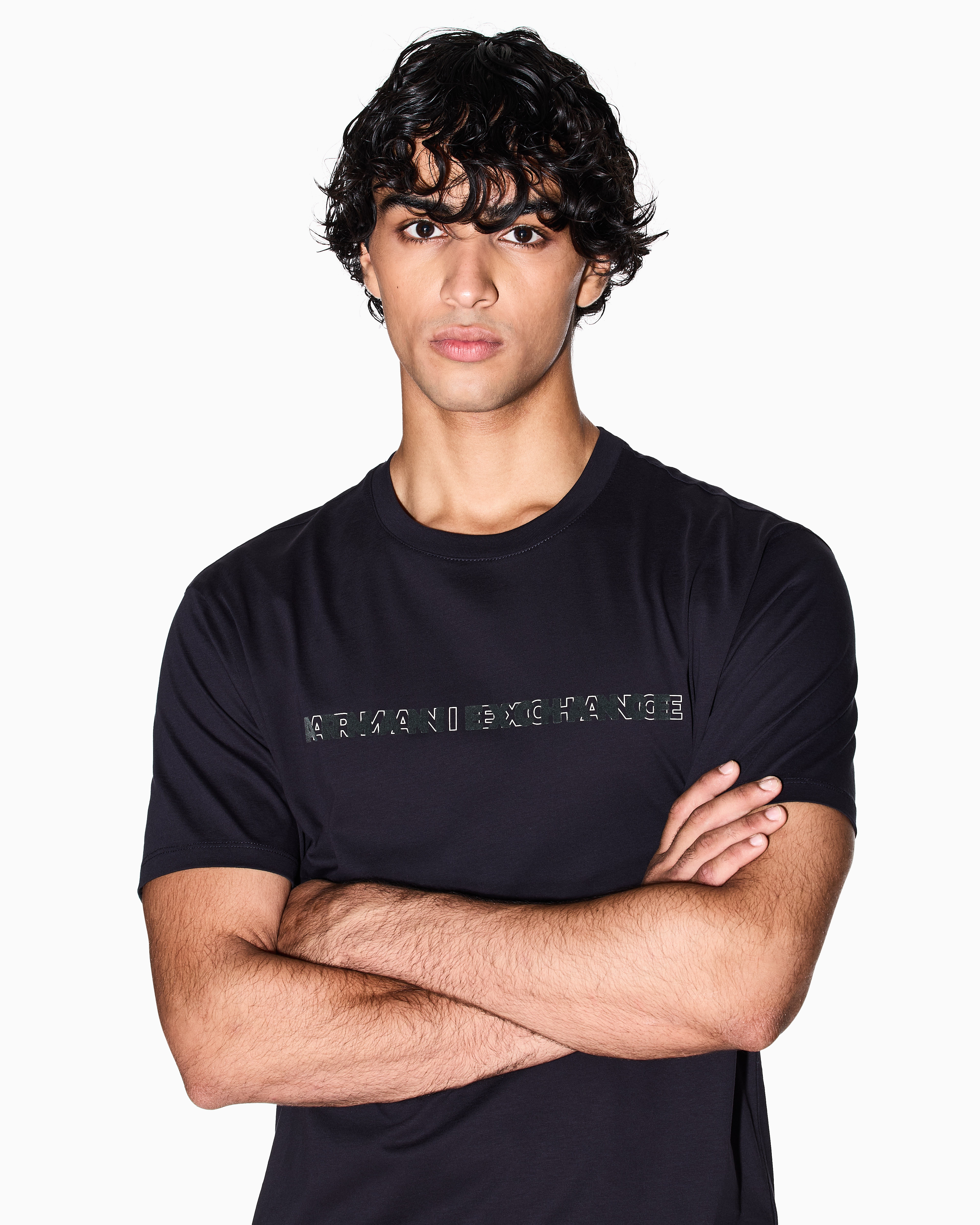 Armani Exchange - Regular Fit T-Shirts, Man, Navy Blue, Size: