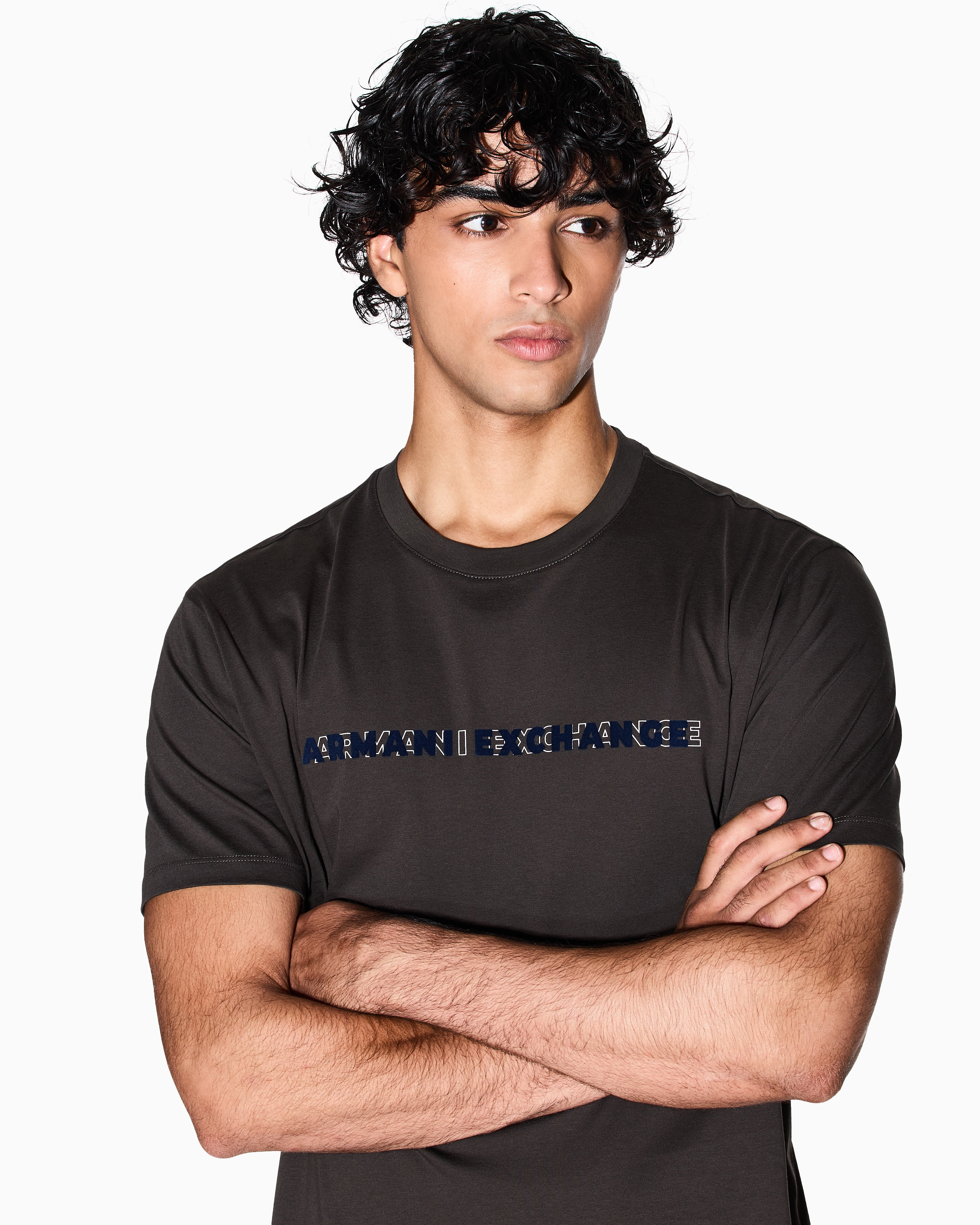 Armani Exchange - Regular Fit T-Shirts, Man, Brown, Size: