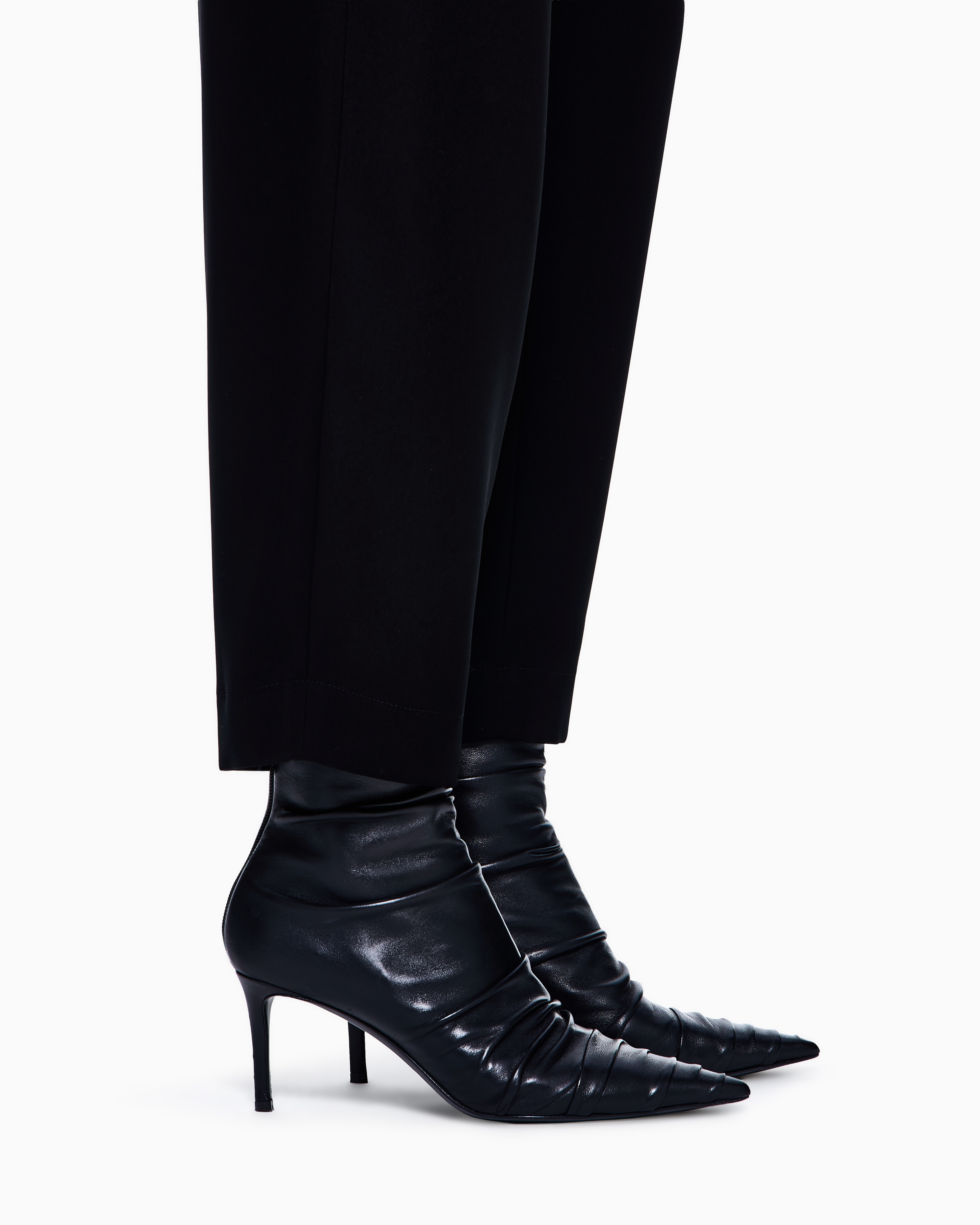 Giorgio Armani Technical-cady Straight Trousers In Black