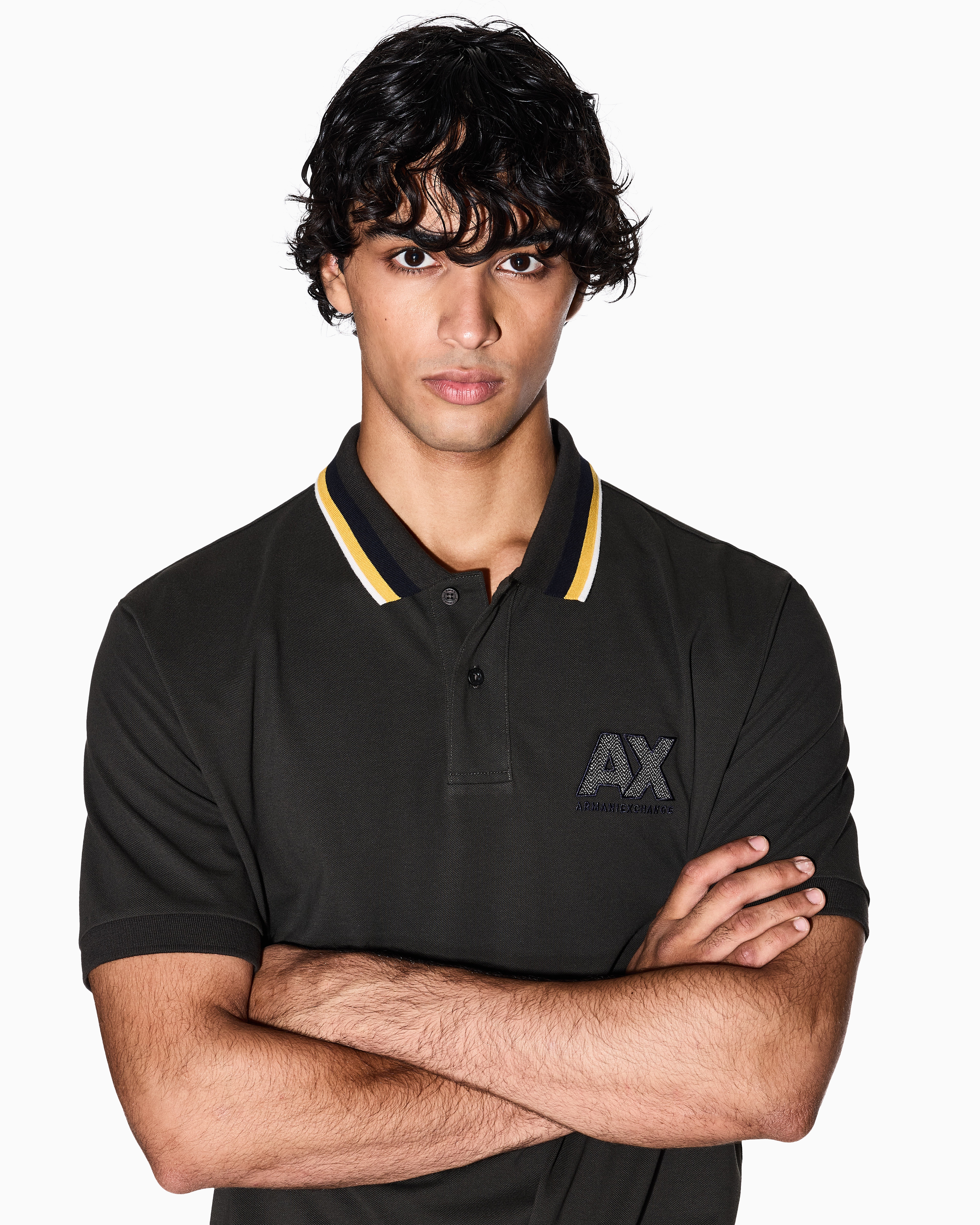 Armani Exchange Polo Shirts In Brown